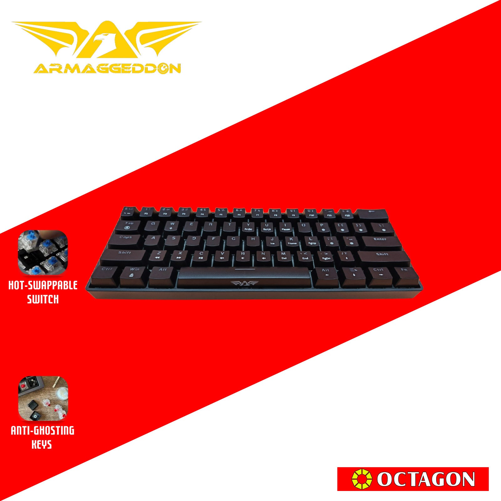 ARMAGGEDDON MKA-1C NEX (CLICKY) USB MECH KEYBOARD / 61 KEYS