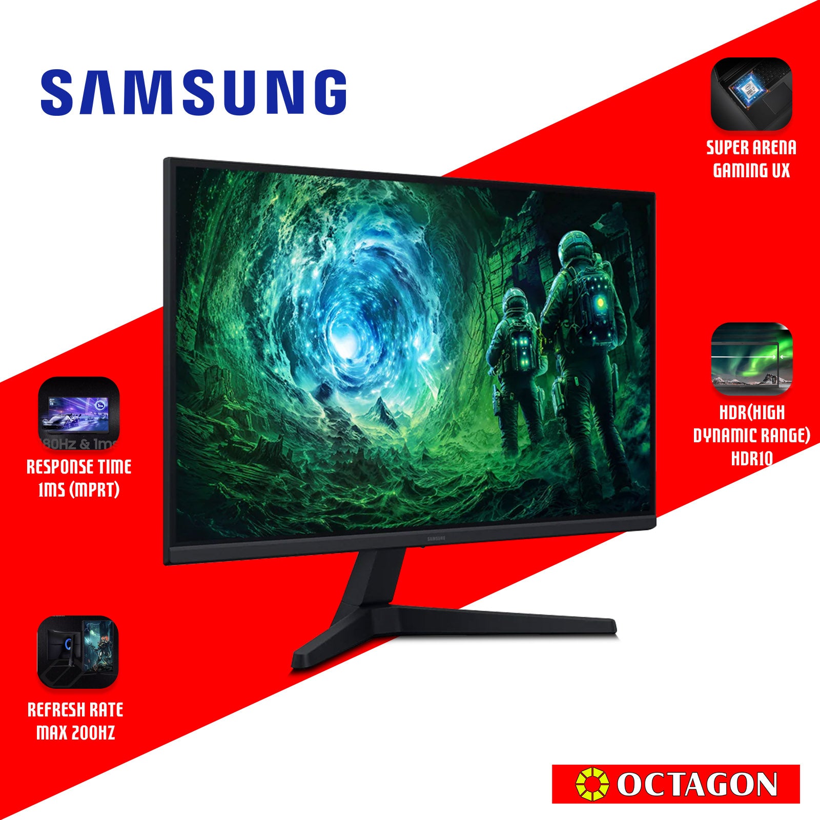 SAMSUNG ODYSSEY G5 G53F LS27FG530EEXXP 27" QHD IPS 1MS 200HZ FREESYNC GAMING MONITOR