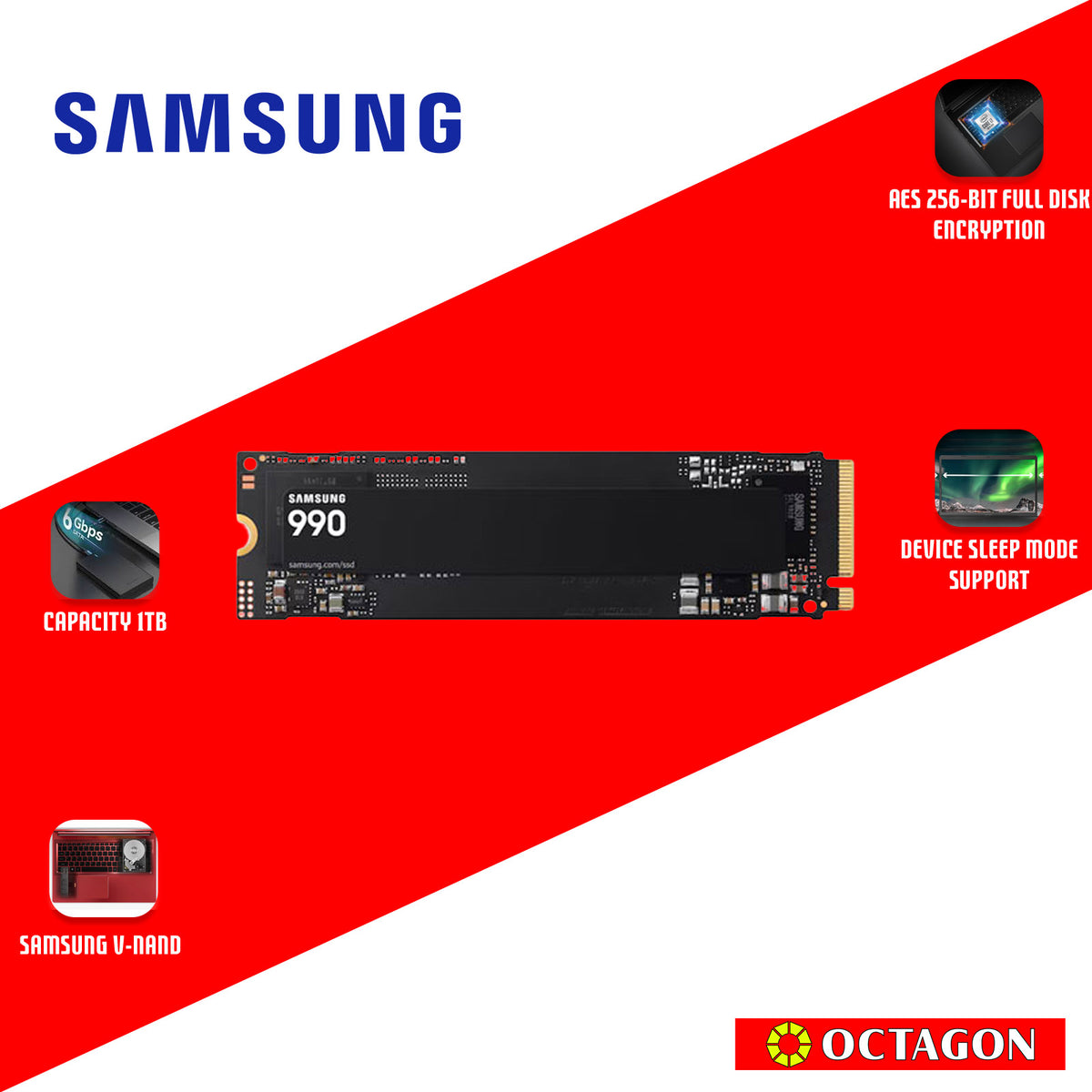 SAMSUNG SSD 1TB 990 GEN4 M.2 NVME