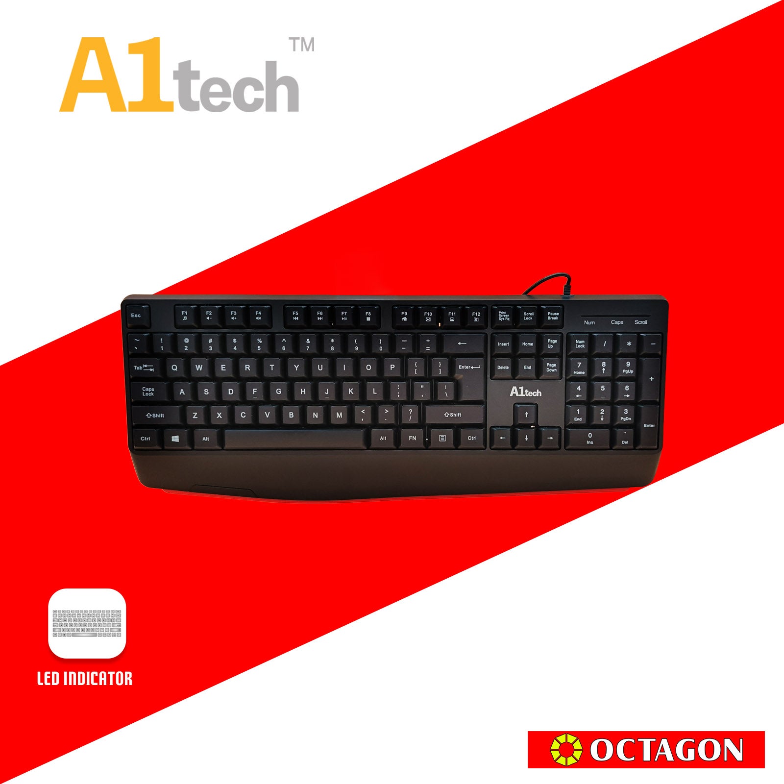 A1TECH AC-KB725-BK USB KEYBOARD 104 KEYS BLACK