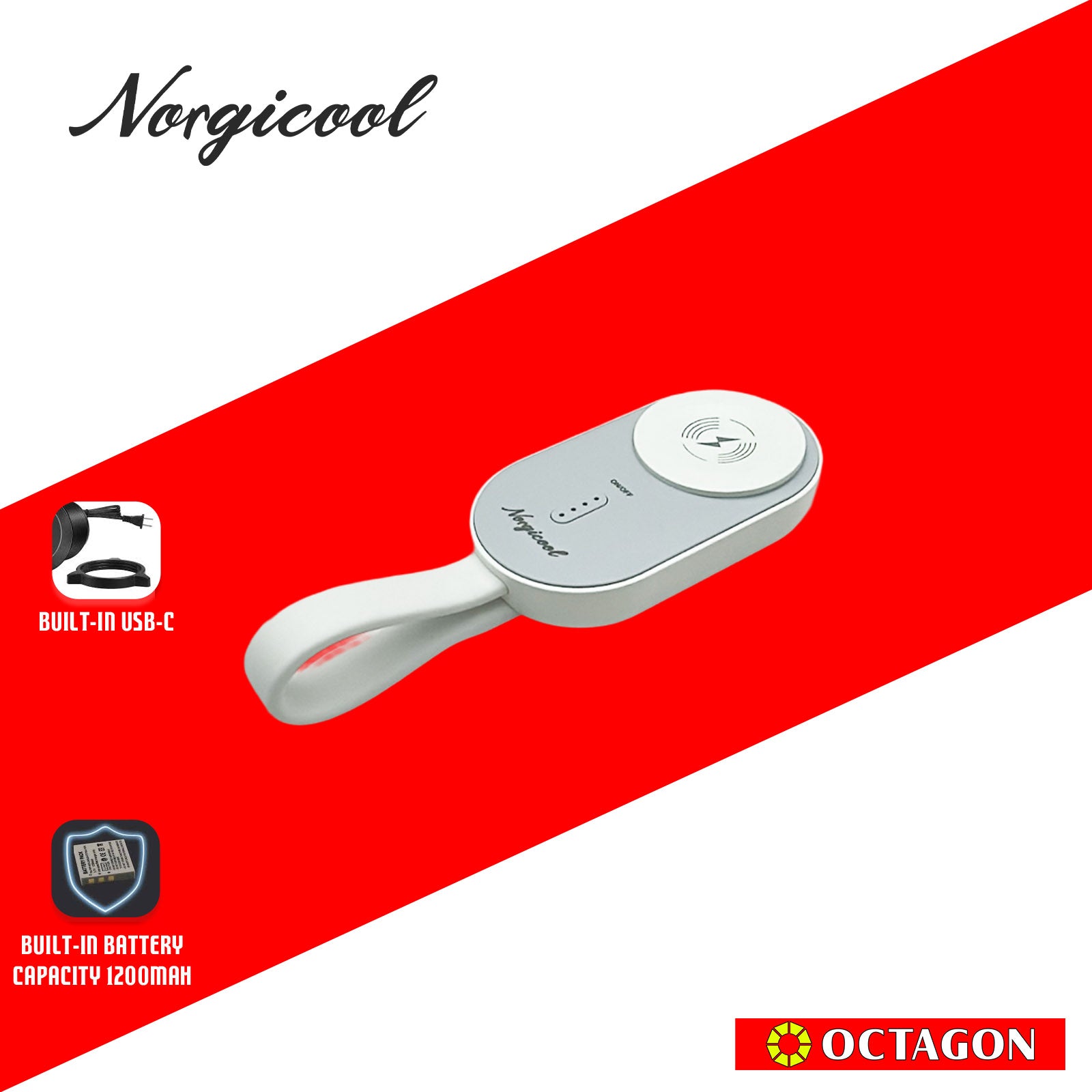 NORGICOOL NP005 TYPE C IWATCH WIRELESS CHARGER 1200MAH WHITE