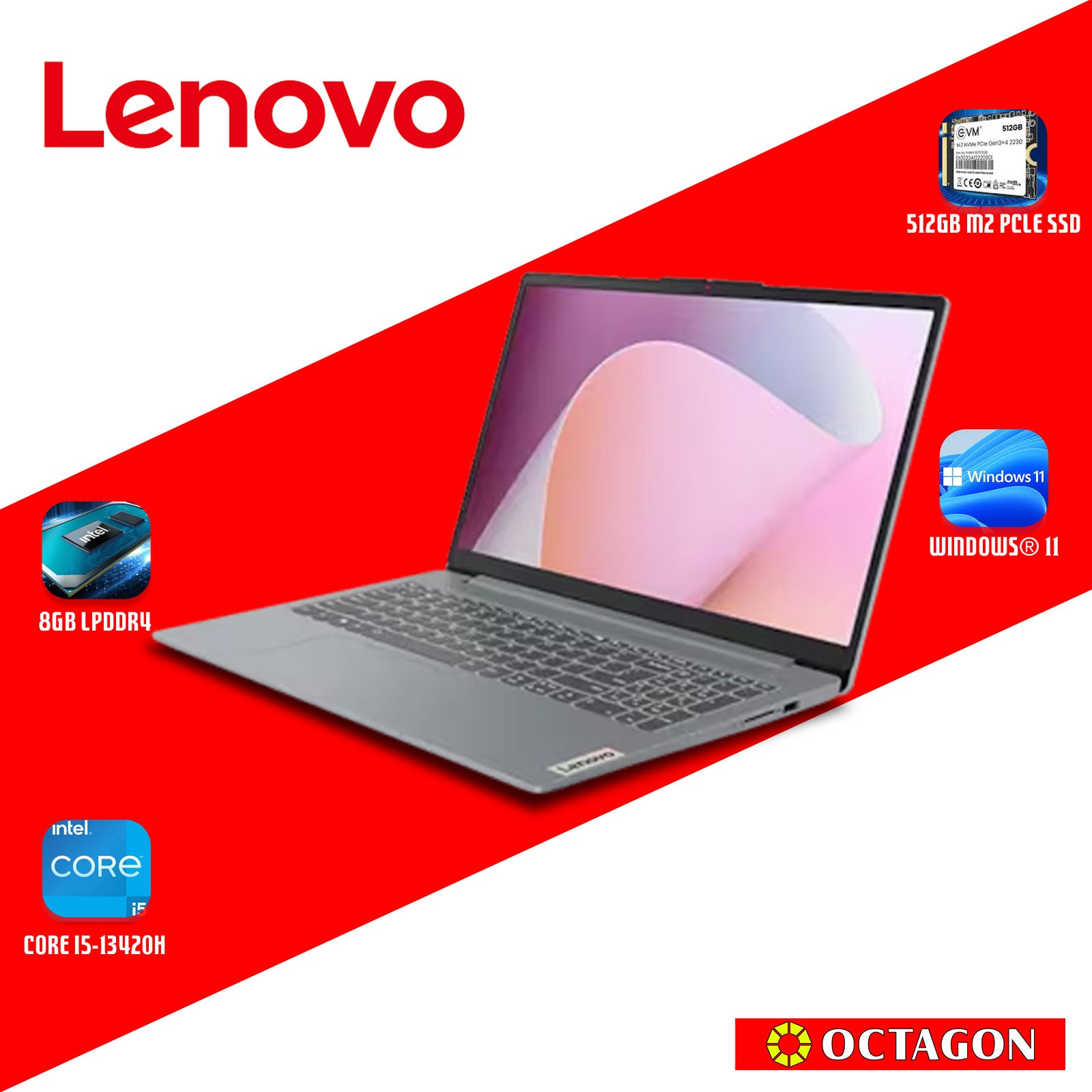 LENOVO IP S3I-15 (83K1014XPH)/ CORE I5-13420H/ 8GB/ 512GB SSD/ 15.3 WUXGA/ WIN 11/ OFFICE HOME 2024 + OFFICE 365 BASIC/ GRY