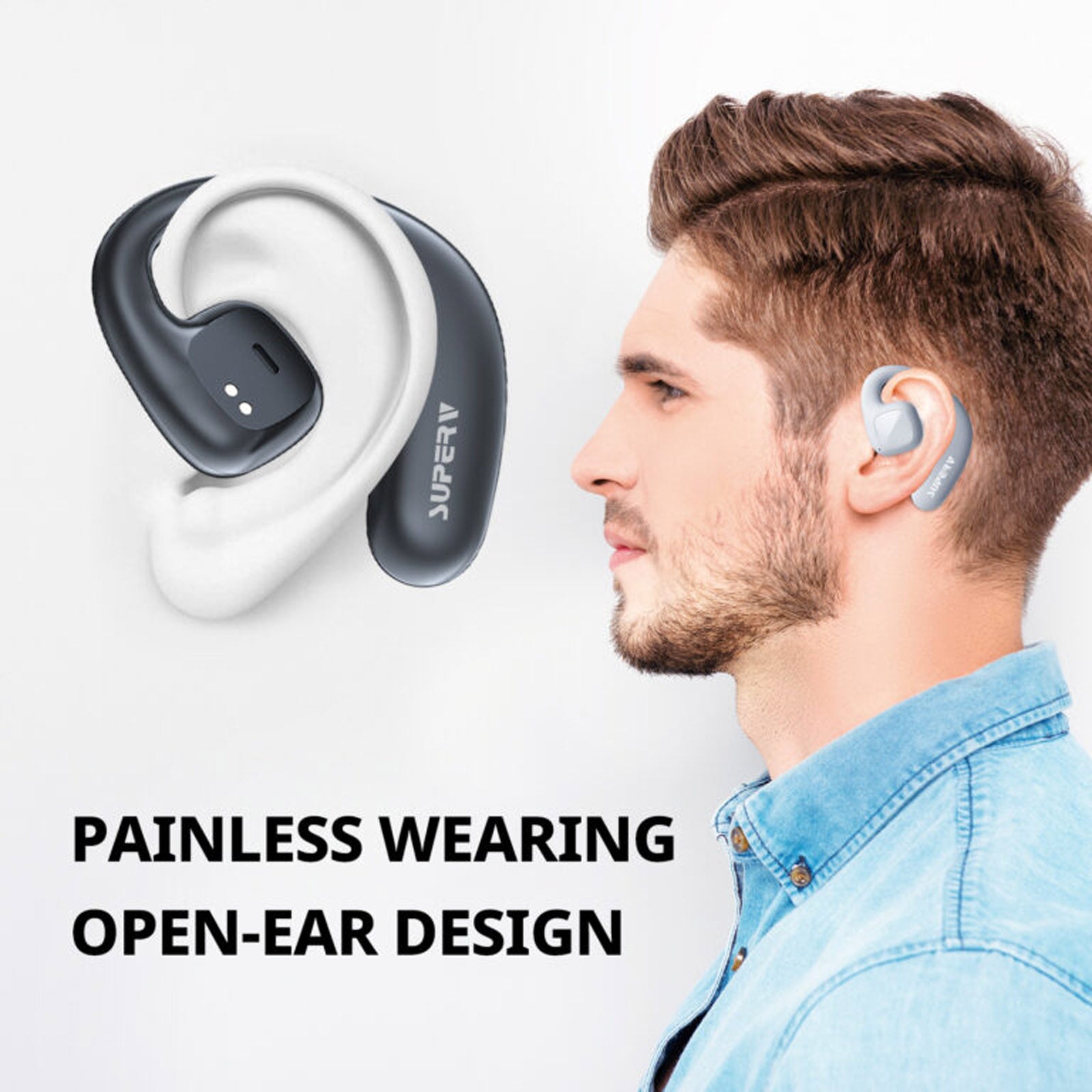 SUPERV Q01 AIR CONDUCTION SPORTS BT V5.3 TWS EARPHONE