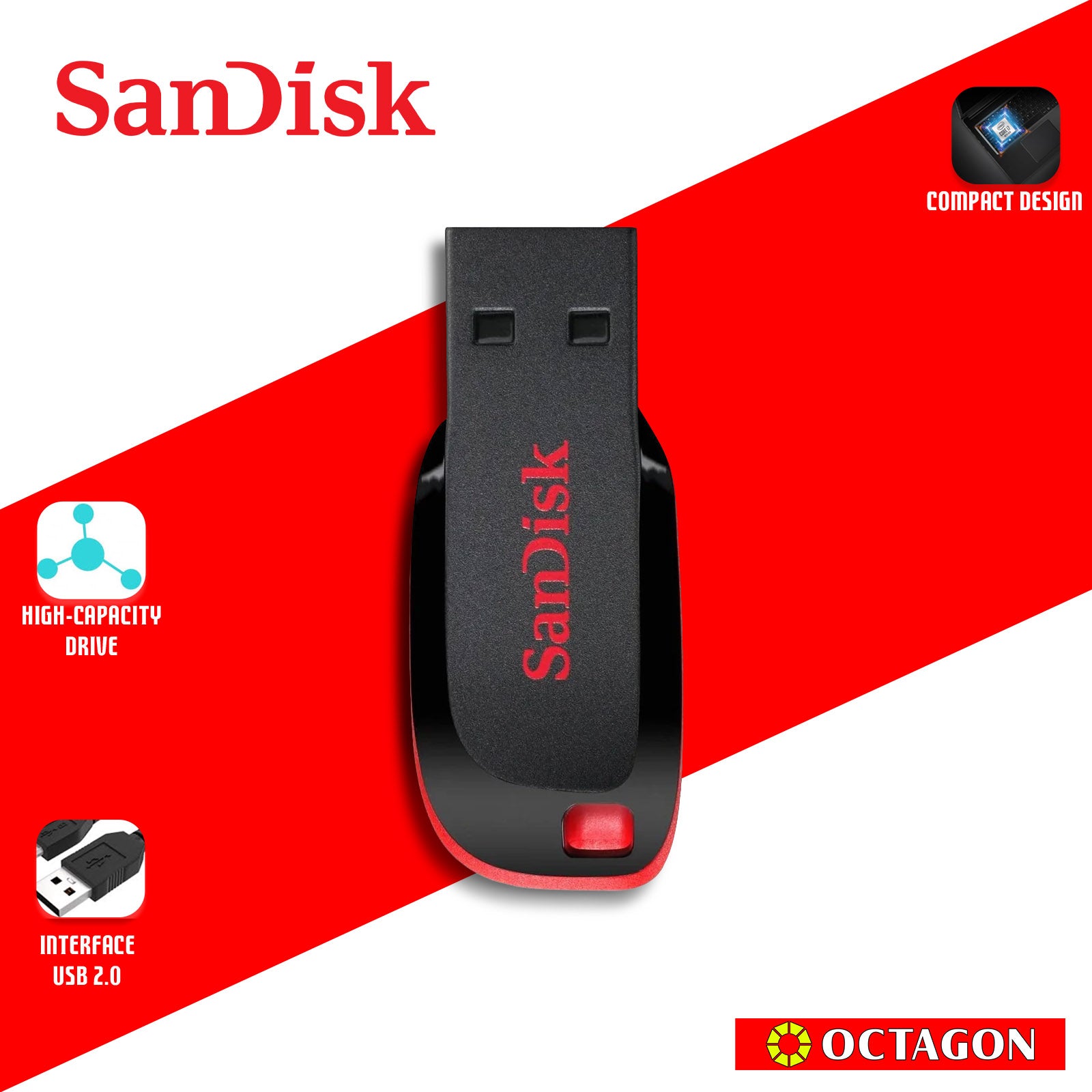 SANDISK CRUZER BLADE 16GB USB FLASH DRIVE
