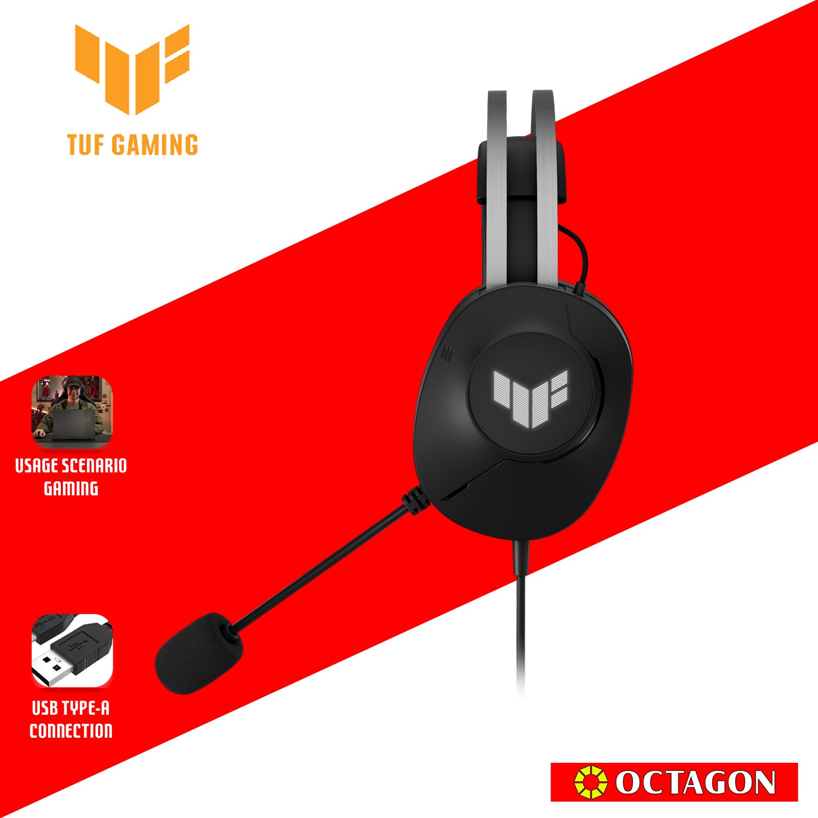 ASUS A302 TUF GAMING H1 GEN II BLACK USB HEADSET
