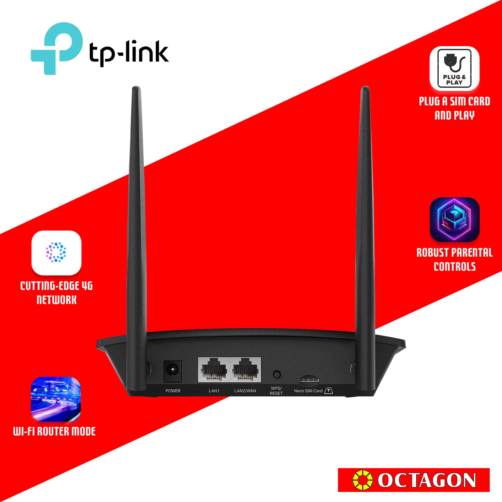 TPLINK TL-MR100 300 MBPS WIRELESS N 4G LTE ROUTER