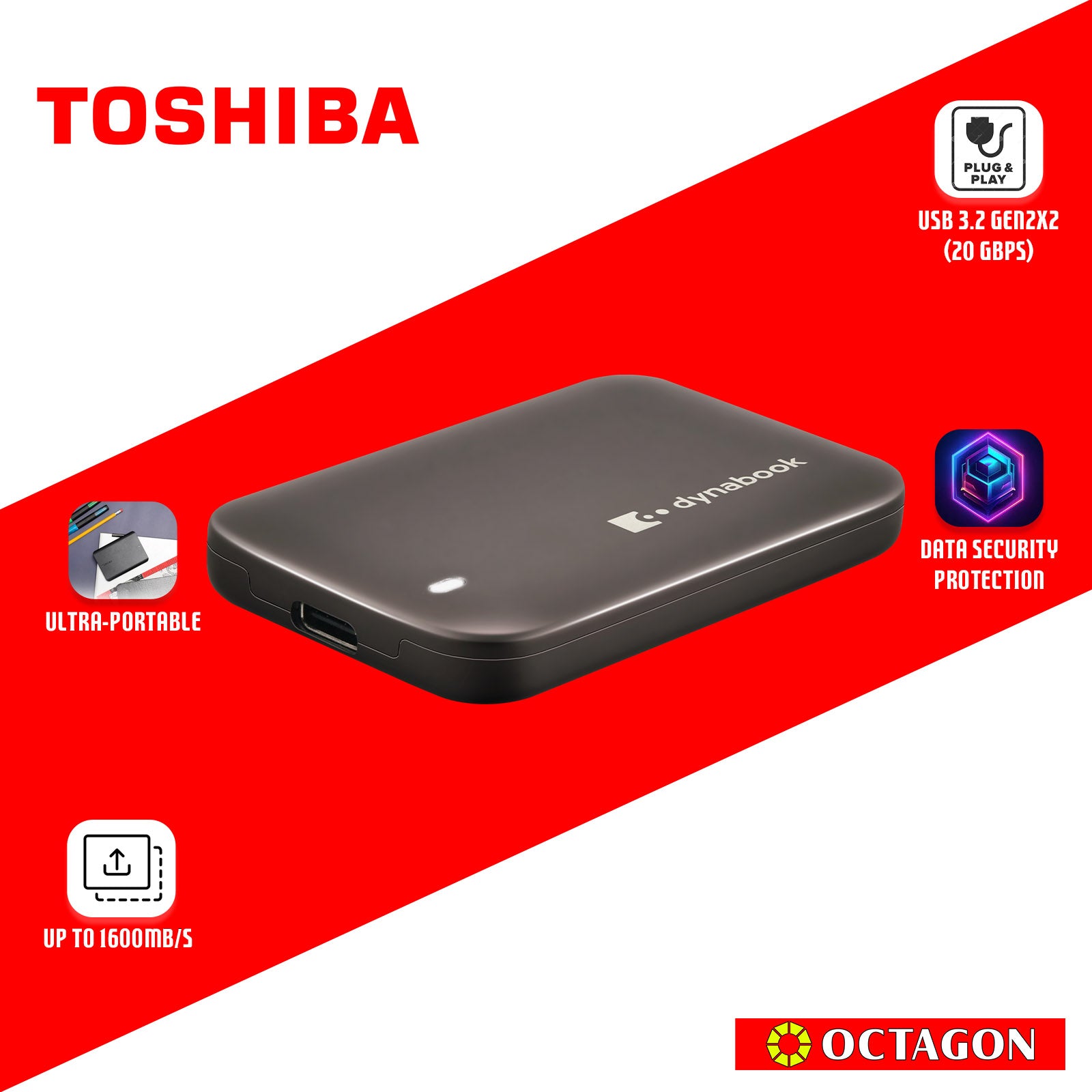 TOSHIBA 1TB BOOST X30 PRO PORTABLE SSD