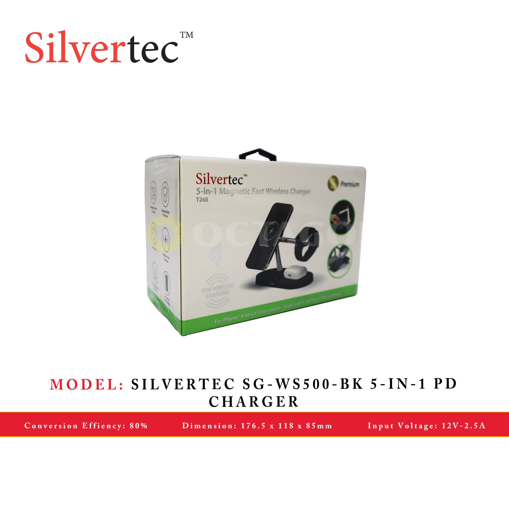 SILVERTEC SG-WS500-BK 5-IN-1 PD CHARGER