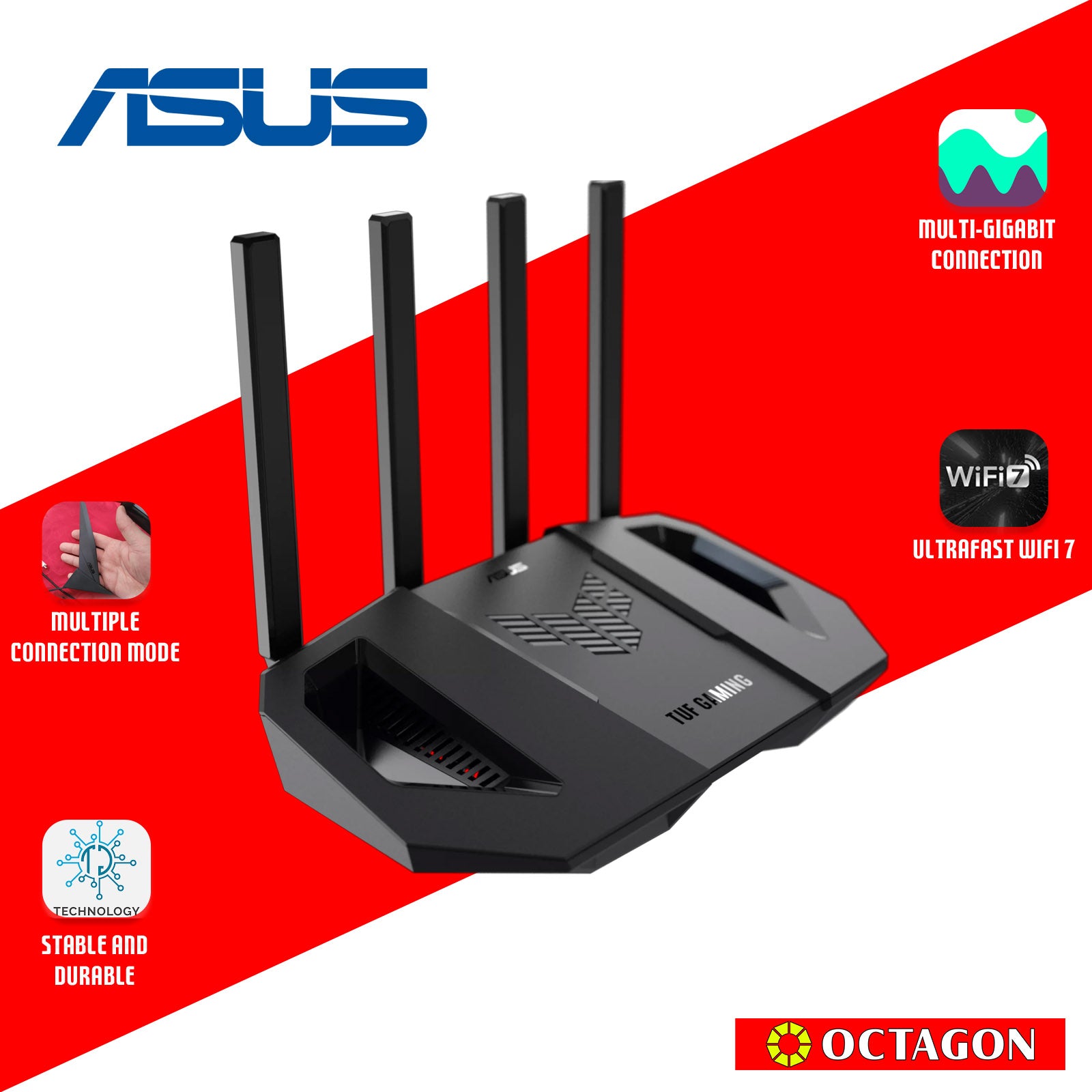 ASUS TUF GAMING BE3600 DUAL BAND WIFI 7 GAMING ROUTER