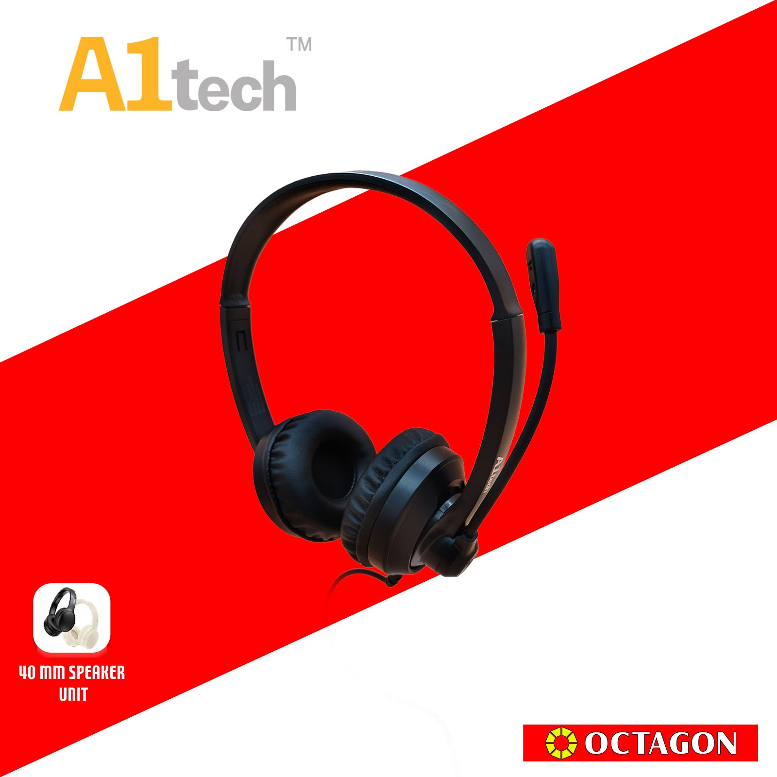 A1TECH AC-HSM500 STEREO USB-C HEADSET WITH MIC BLACK