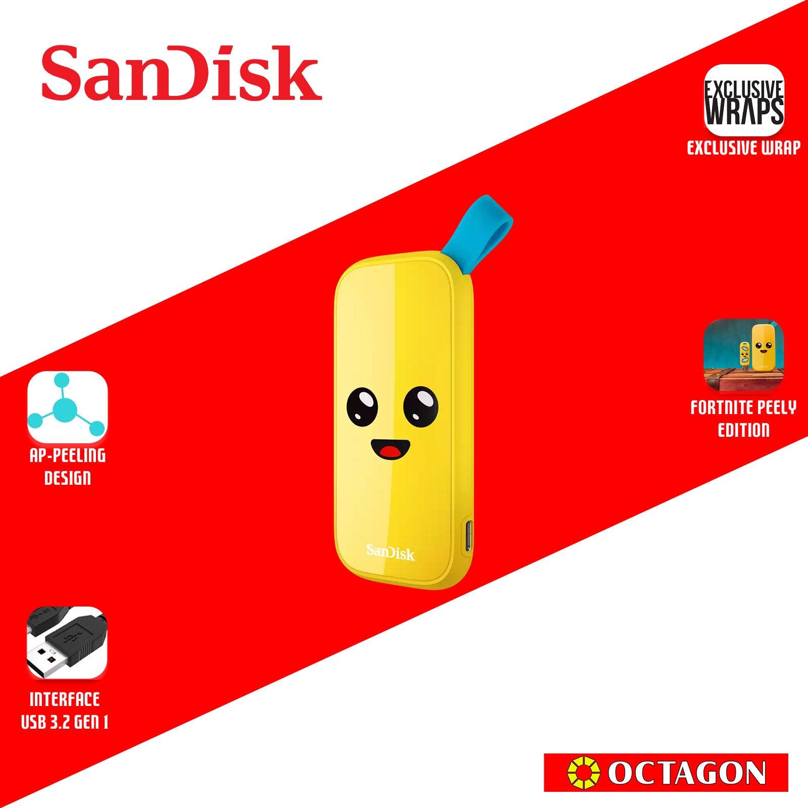 SANDISK 128GB FORTNITE PEELY EDITION USB 3.2