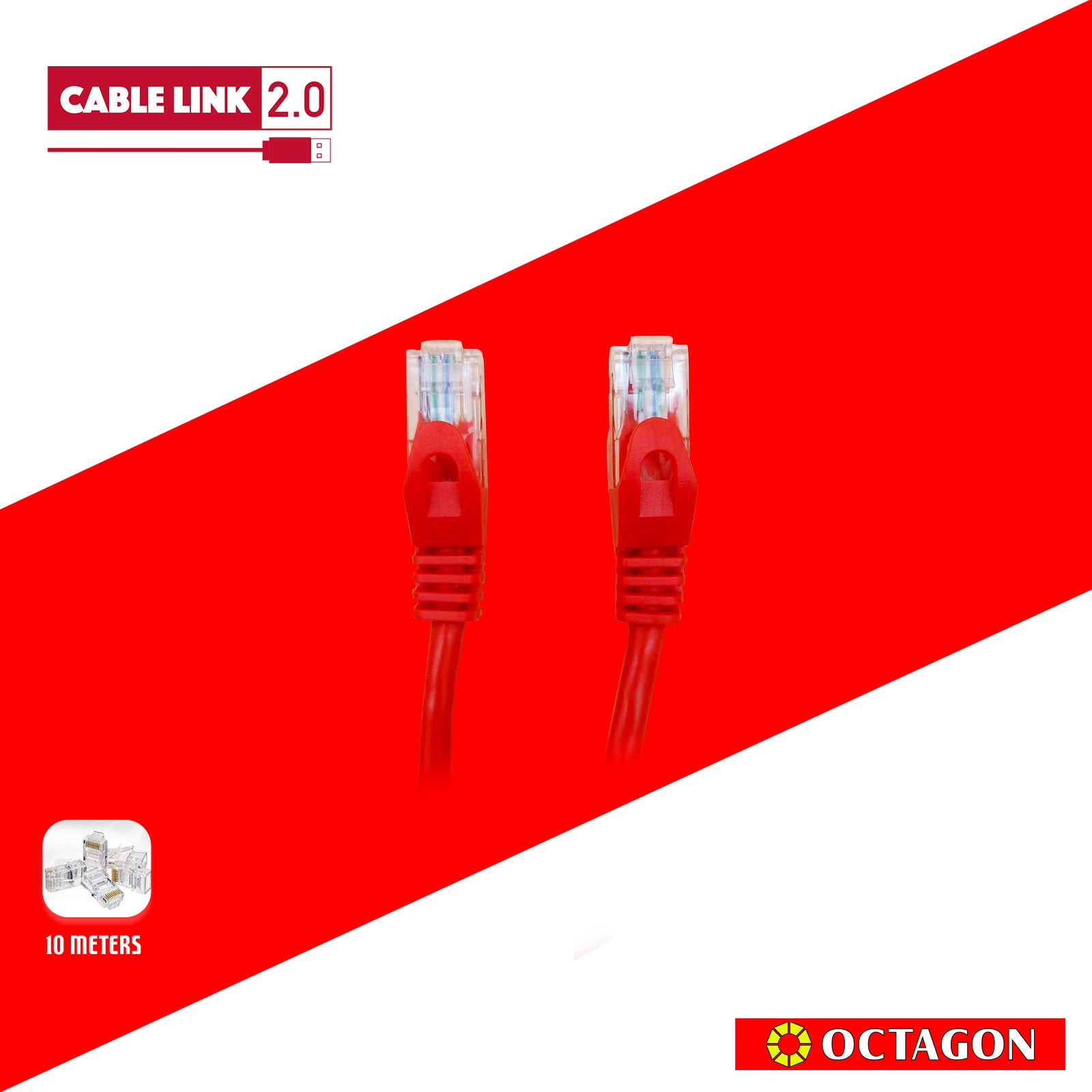 CABLE LINK2.0 FC27-5 CAT5E 10M RED 0.5CCA UTP CABLE