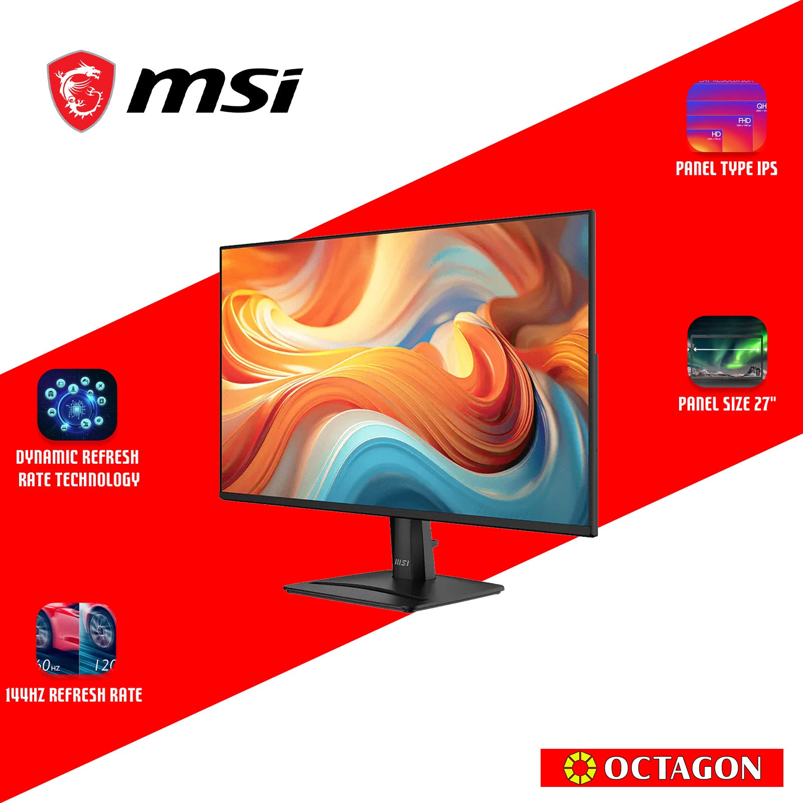 MSI PRO MP275 E14L 144HZ 1MS FHD IPS MONITOR