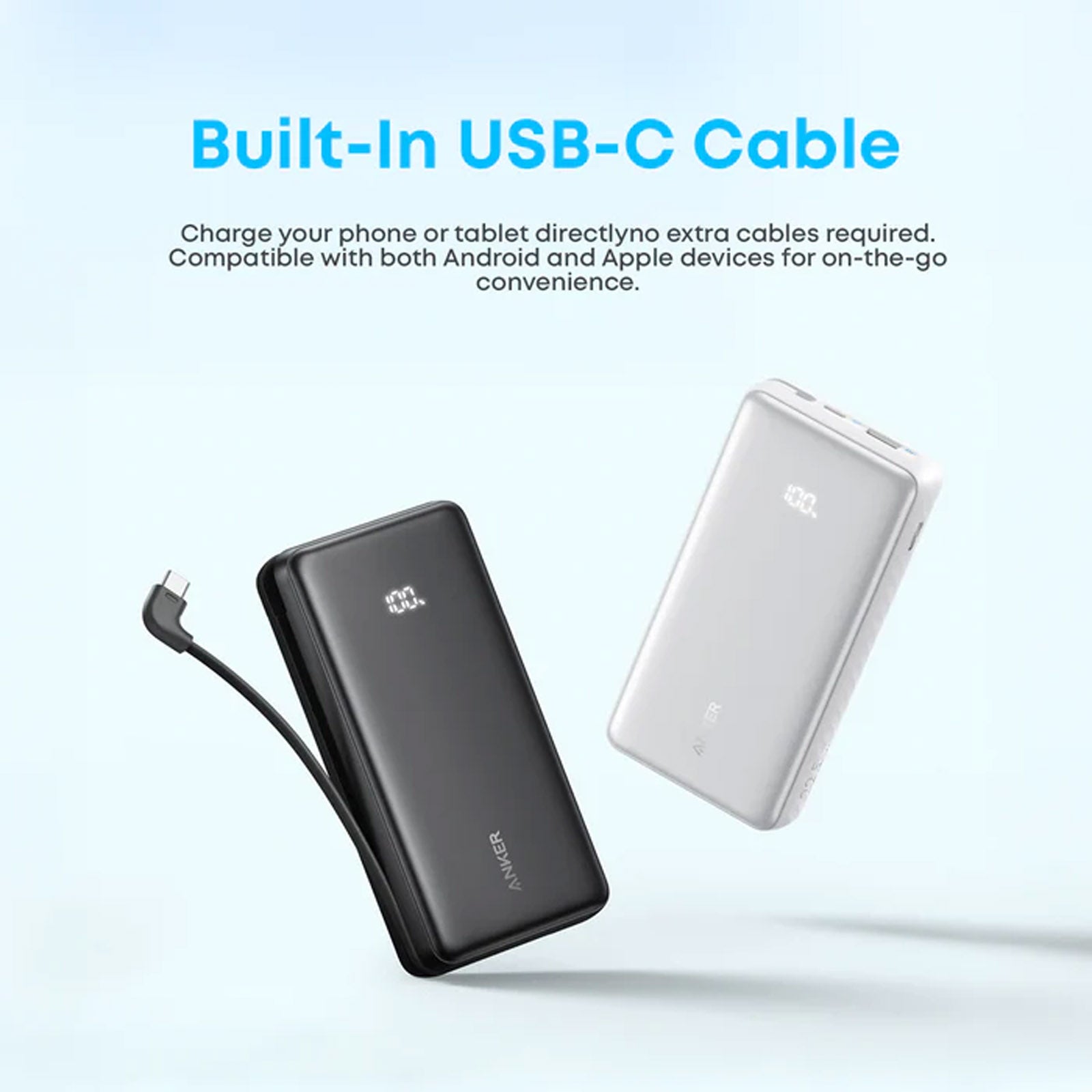 ANKER A110EH11 ZOLO BLACK POWERBANK 20000MAH 22.5W BUILT-IN-USB-C CABLE