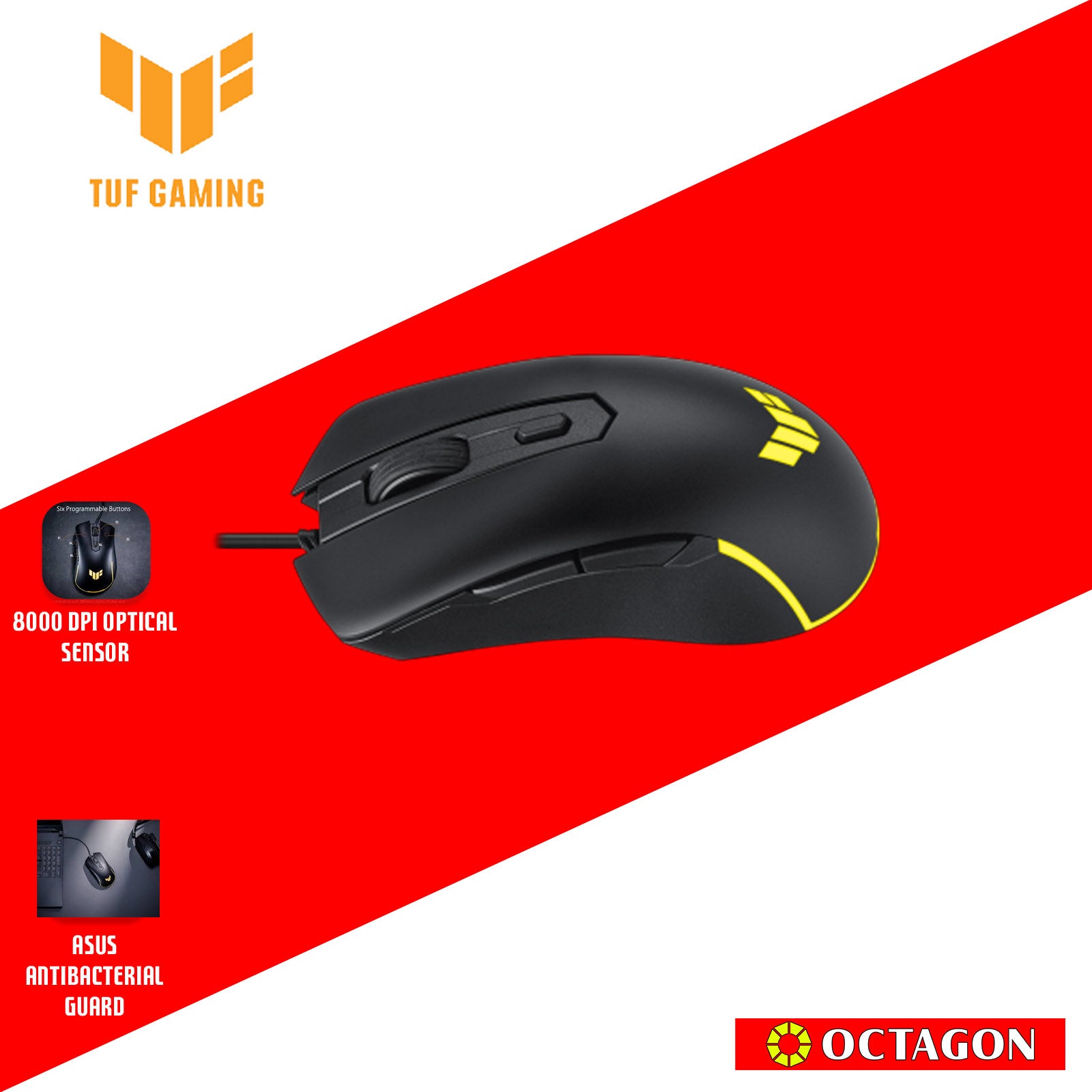 ASUS P309 M3 TUF GEN 11 BLK USB GAMING MOUSE 6 BUTTONS/ 8000 DPI