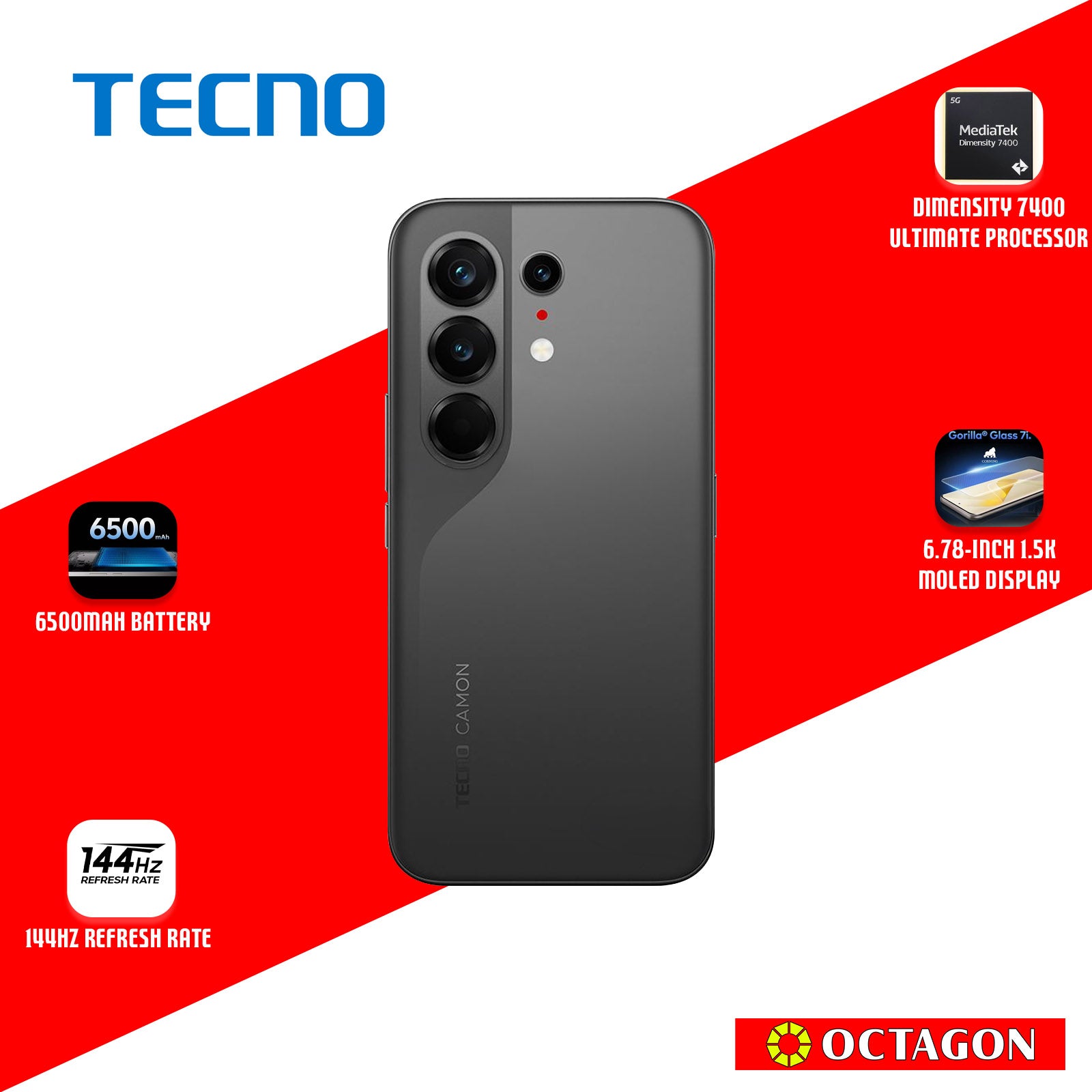 TECNO CAMON 50 ULTRA 5G 12+256GB M.BLACK
