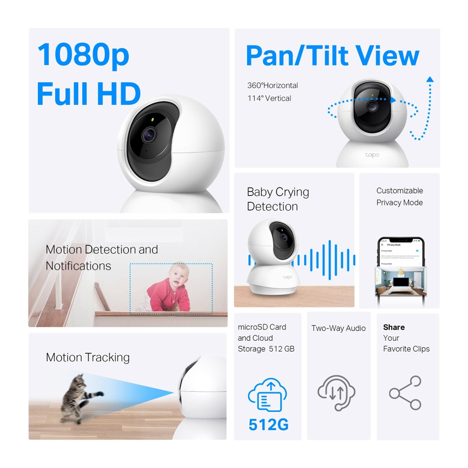TPLINK TAPO C200C PAN/TILT HOME SECURITY WI-FI CAMERA