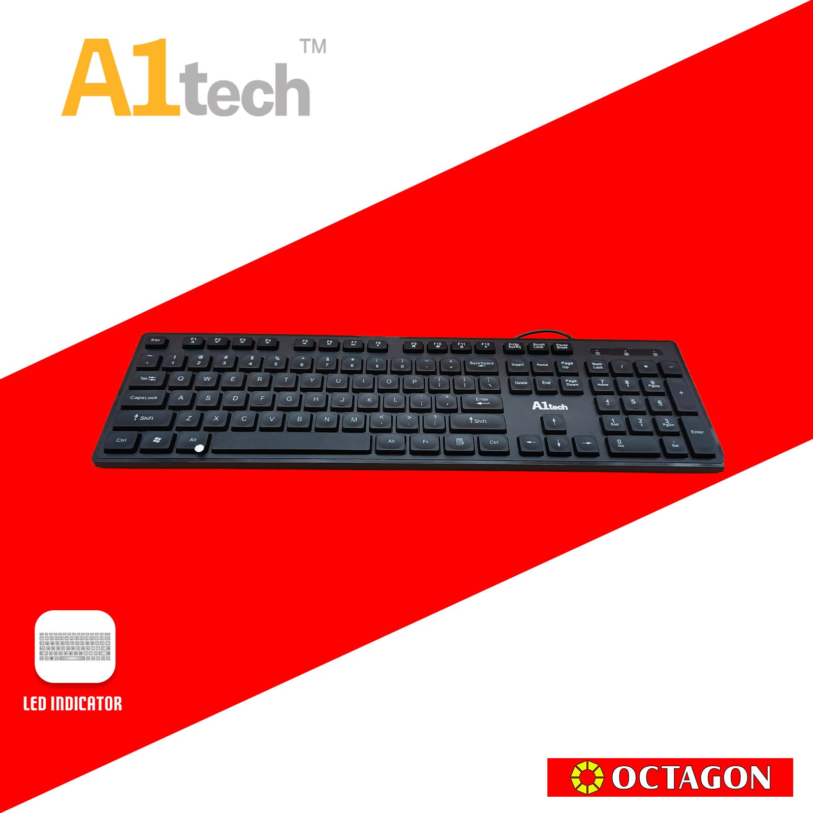 A1TECH AC-KB902-BK USB KEYBOARD 104 KEYS BLACK