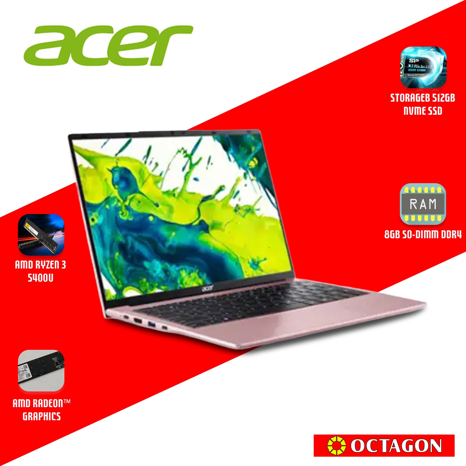 ACER ASPIRE LITE AL14-45P-R9UE/ RYZEN 3 5400U/ 8GB/ 512GB SSD/ 14 IPS WUXGA/ WIN 11