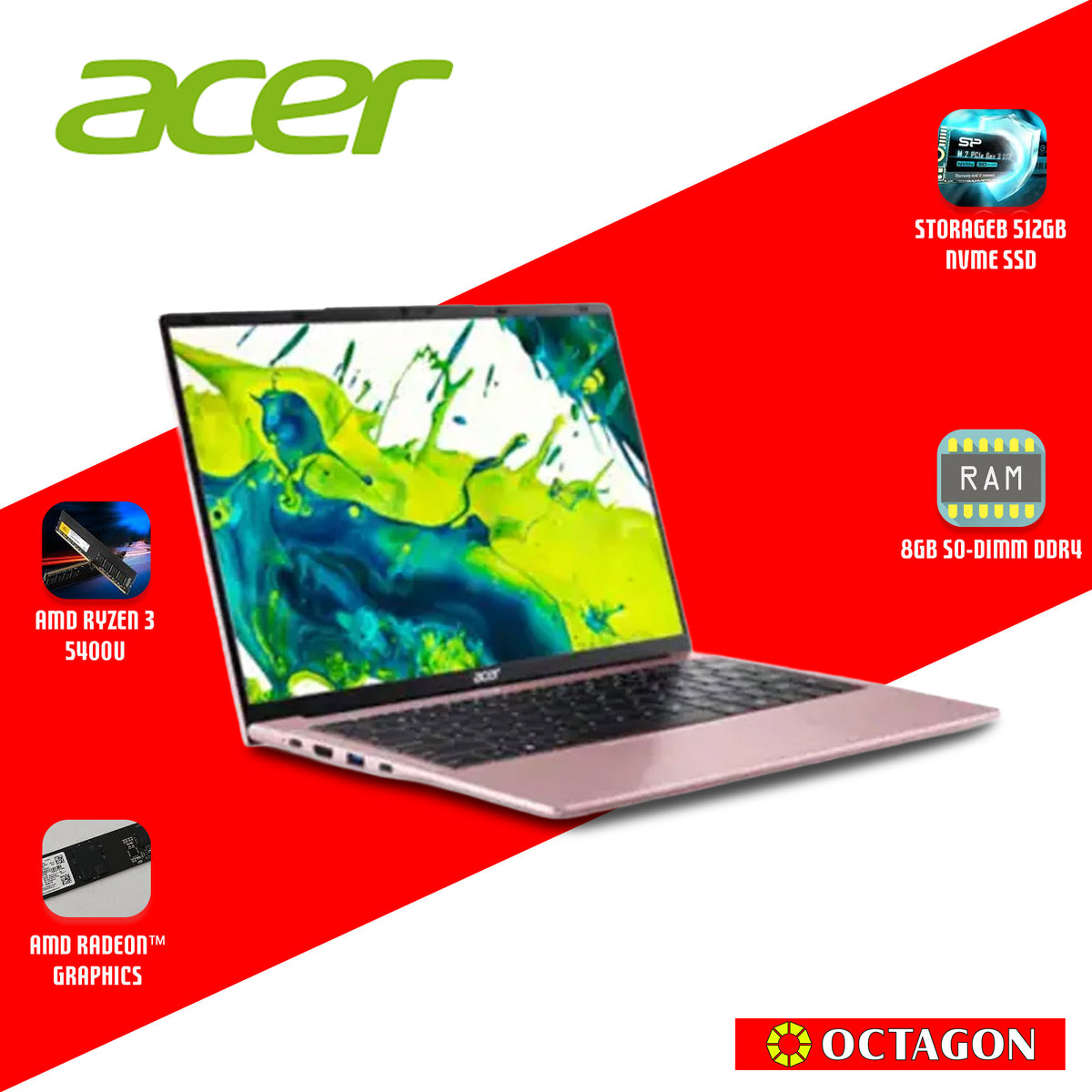 ACER ASPIRE LITE AL14-45P-R9UE/ RYZEN 3 5400U/ 8GB/ 512GB SSD/ 14 IPS WUXGA/ WIN 11