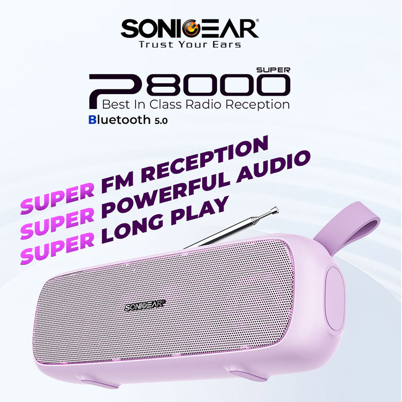 SONIC GEAR P8000 SUPER GRAPHITE/LILAC/CHAMPAGNE BT SPEAKER