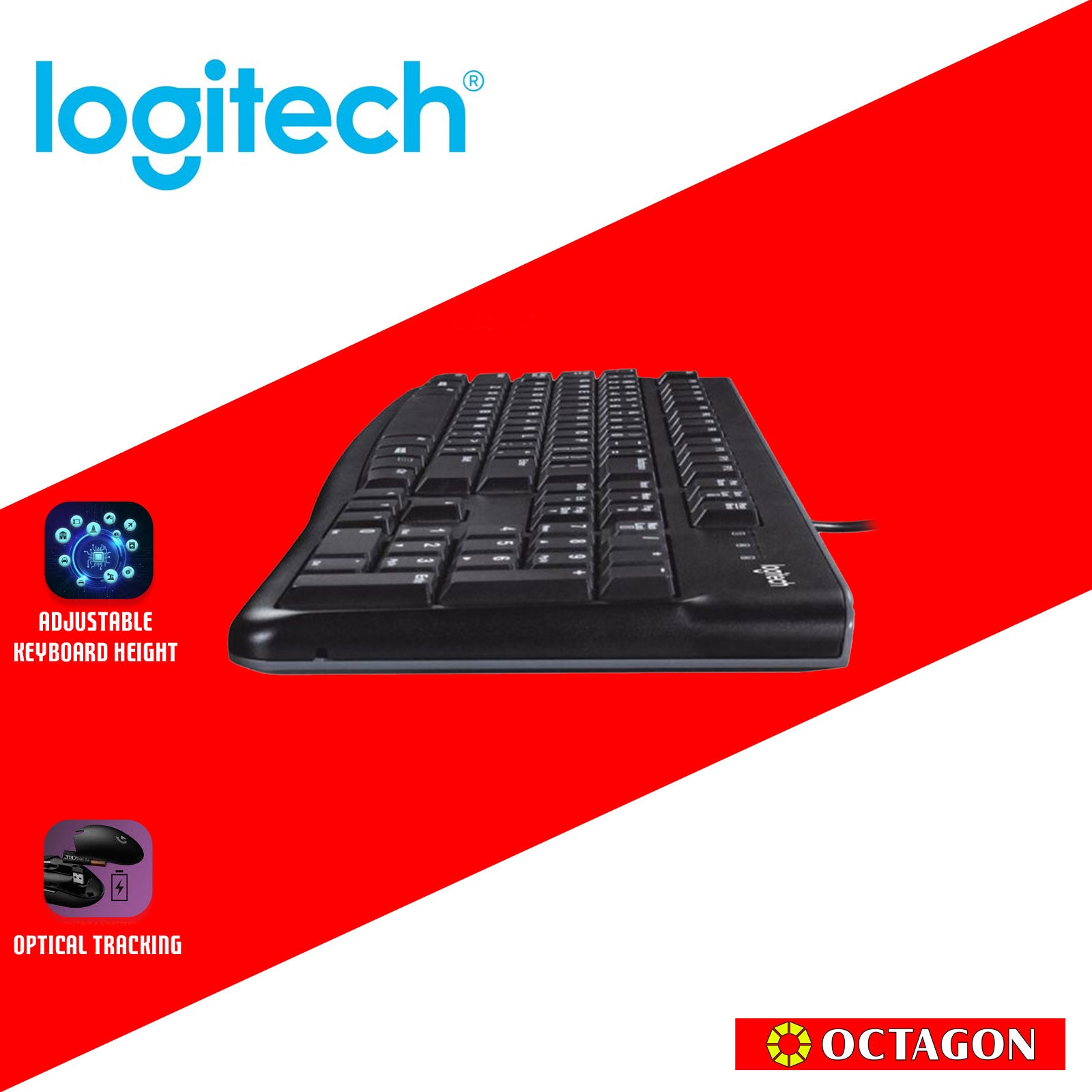 LOGITECH MK120-N COMBO WIRED USB KEYBOARD & MOUSE