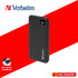 VERBATIM 66972 BLACK CHARGENGO 10K MAH 22.5W POWERBANK W/ BUILT-IN LIGHTNING & TYPE-C CABLE + DIGITAL DISPLAY PD20W / QC3.0 18W / SUPERCHARGE 22.5W