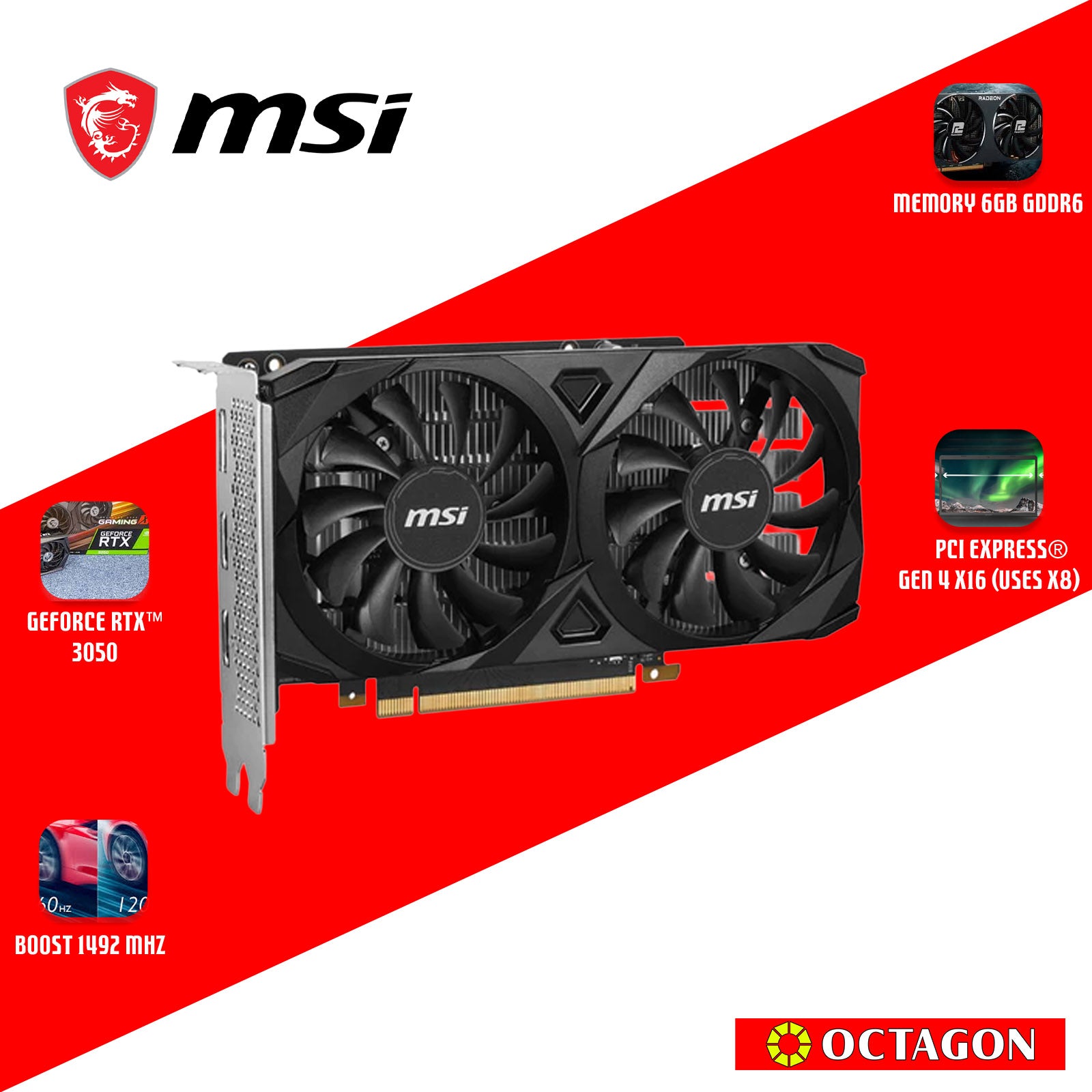 MSI RTX3050 VENTUS 2X 6G OC