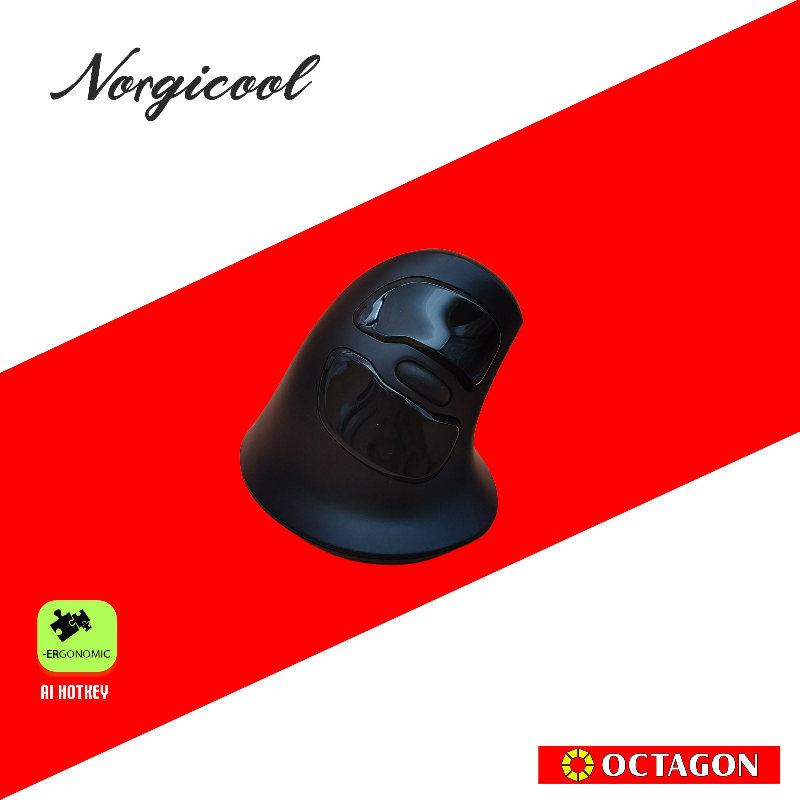NORGICOOL NVM03I BLACK VERTICAL WL MOUSE