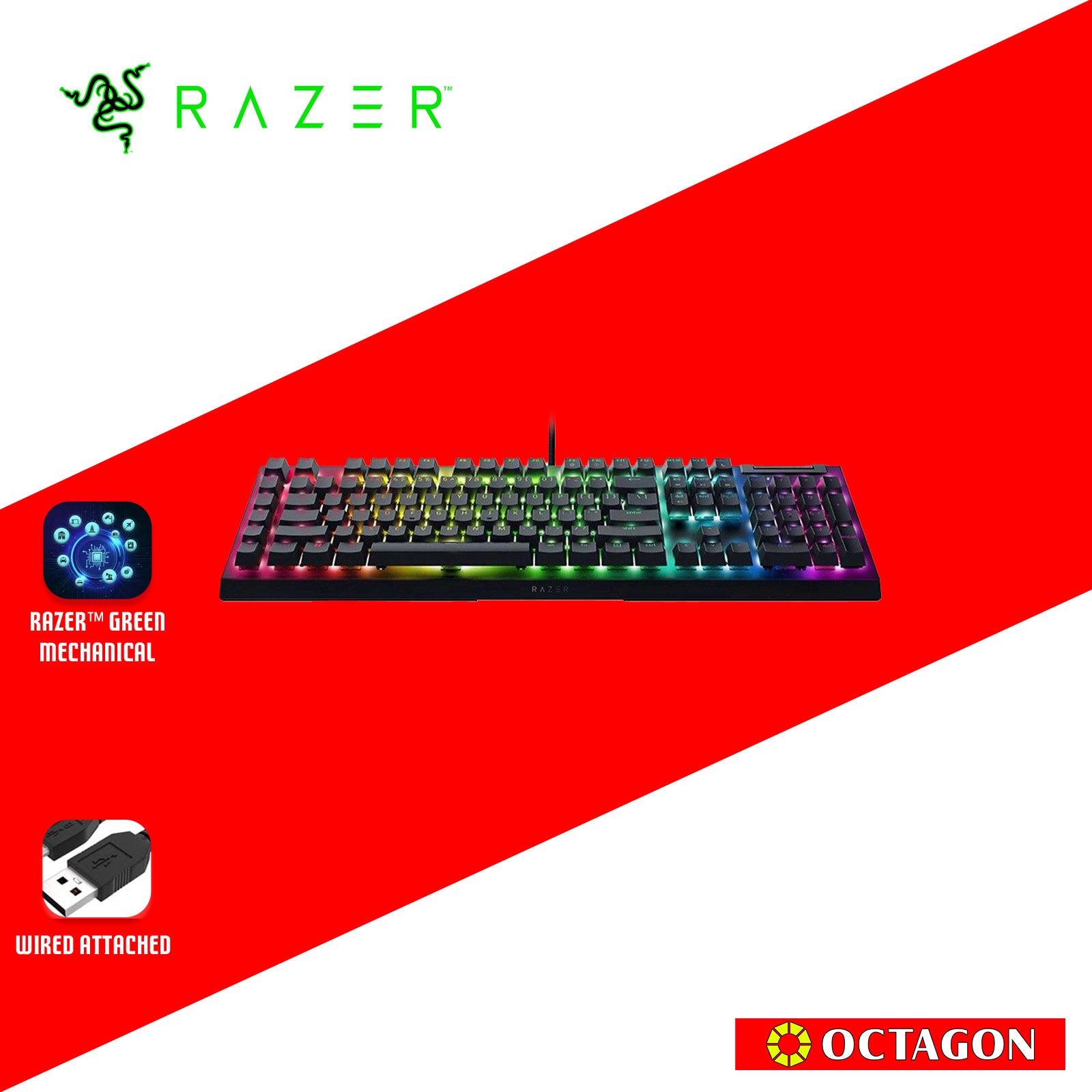 RAZER BLACK WIDOW V4 X NEW MECHANICAL GAMING KEYBOARD (YELLOW SWITCH)