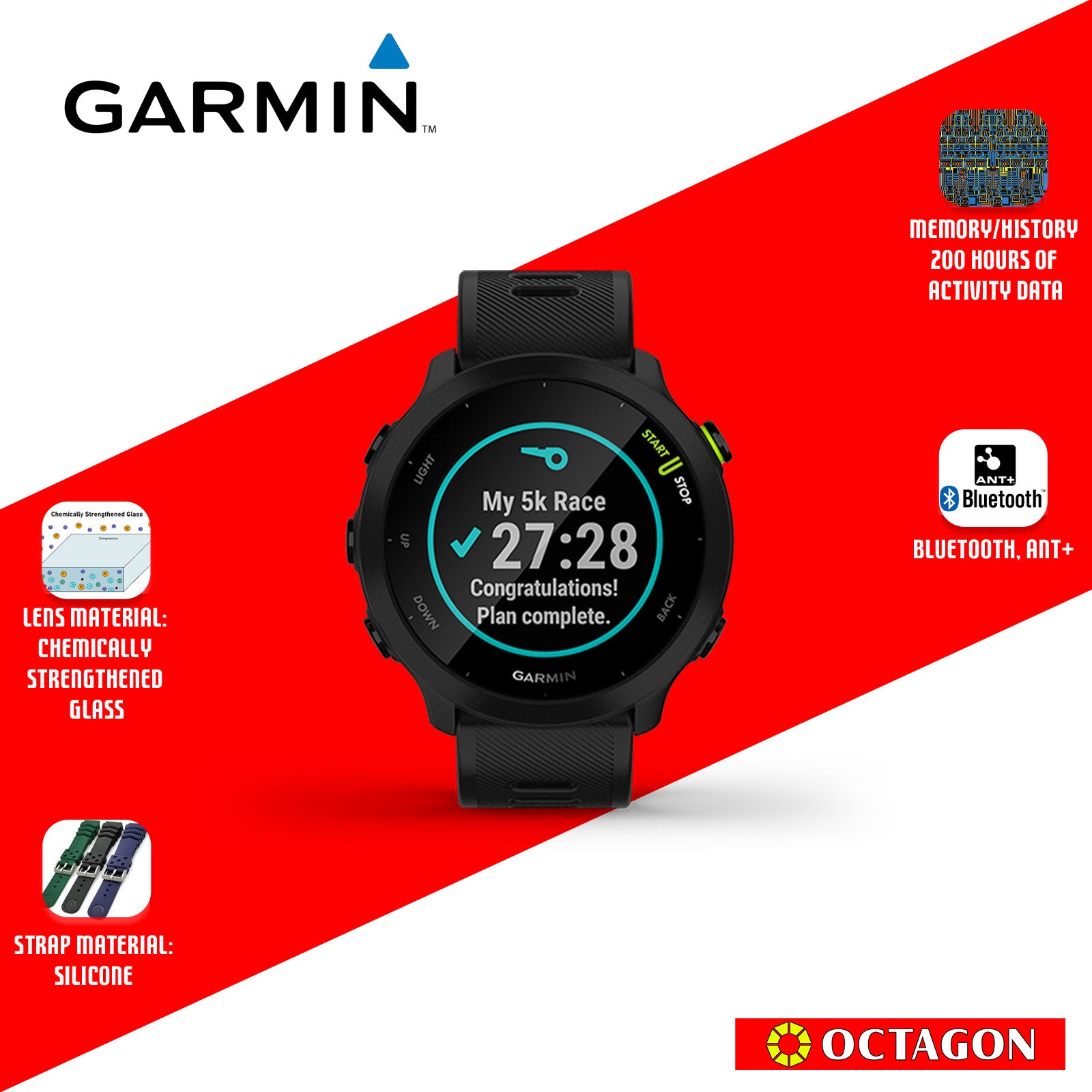 GARMIN FORERUNNER 55 GPS KOR/SEA BLACK SMARTWATCH GPS