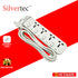 SILVERTEC NEW SV38-3M 4-OUTLET UNIVERSAL PLUG/ 4-SWITCH/ 3M/ 10A/ 2500W/ 250V IVORY POWER STRIP W/ SURGE PROTECTION