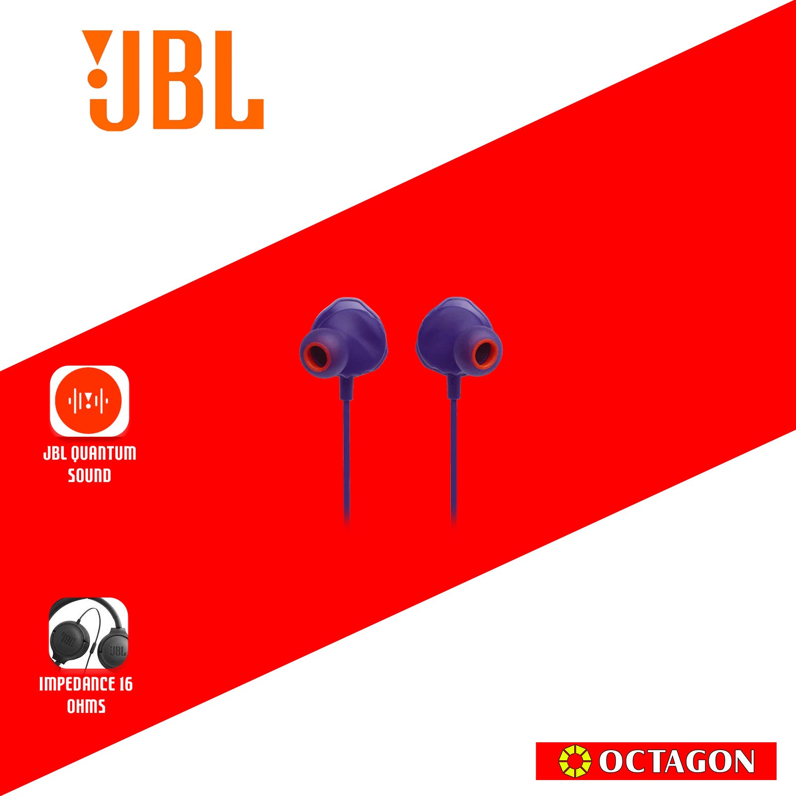 JBL QUANTUM 50 PURPLE IN-EAR EARPHONE - Main Image