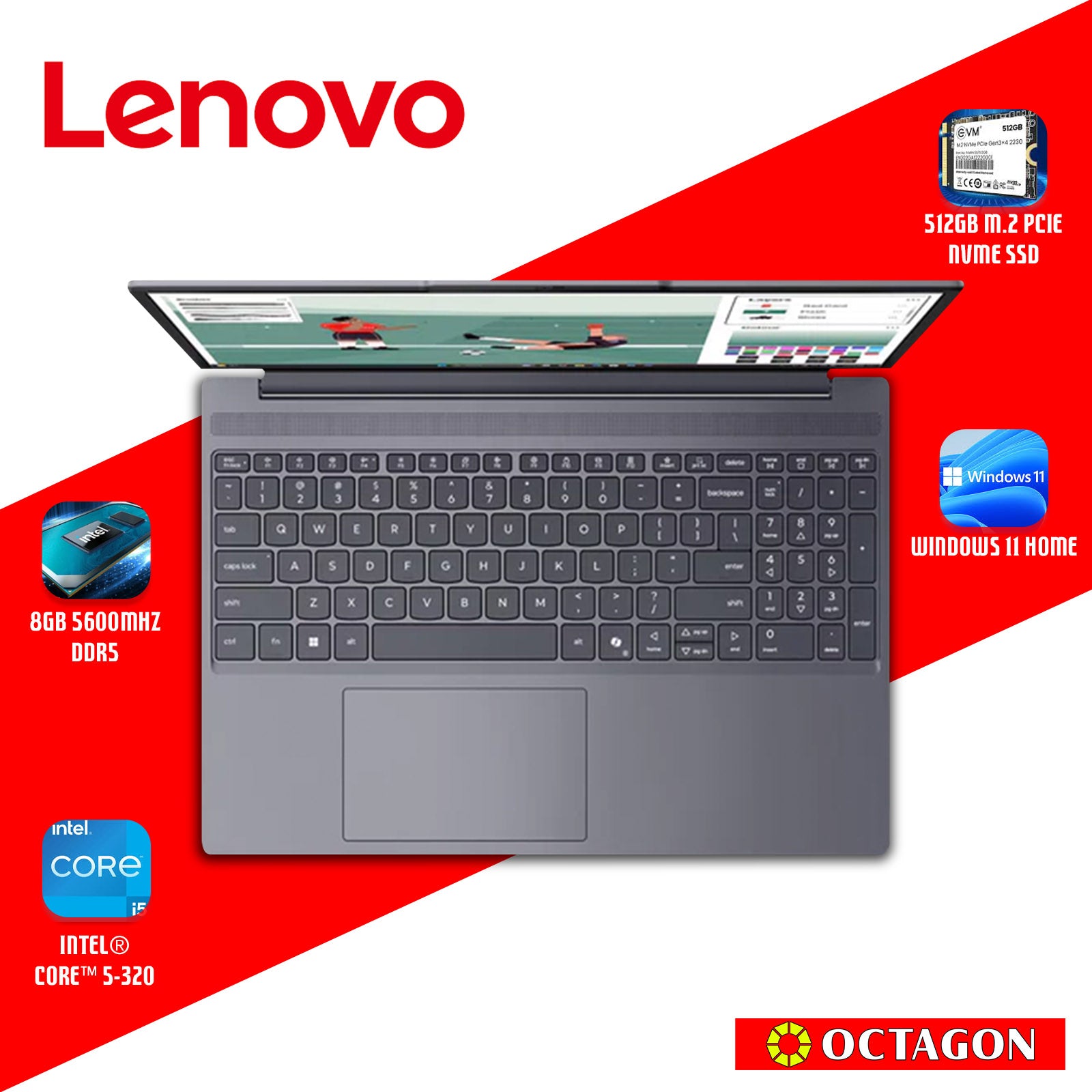 LENOVO IPS3-15 (83RR004XPH)/ CORE 5 320/ 8GB/ 512GB SSD/ 15.3 WUXGA/ WIN 11
