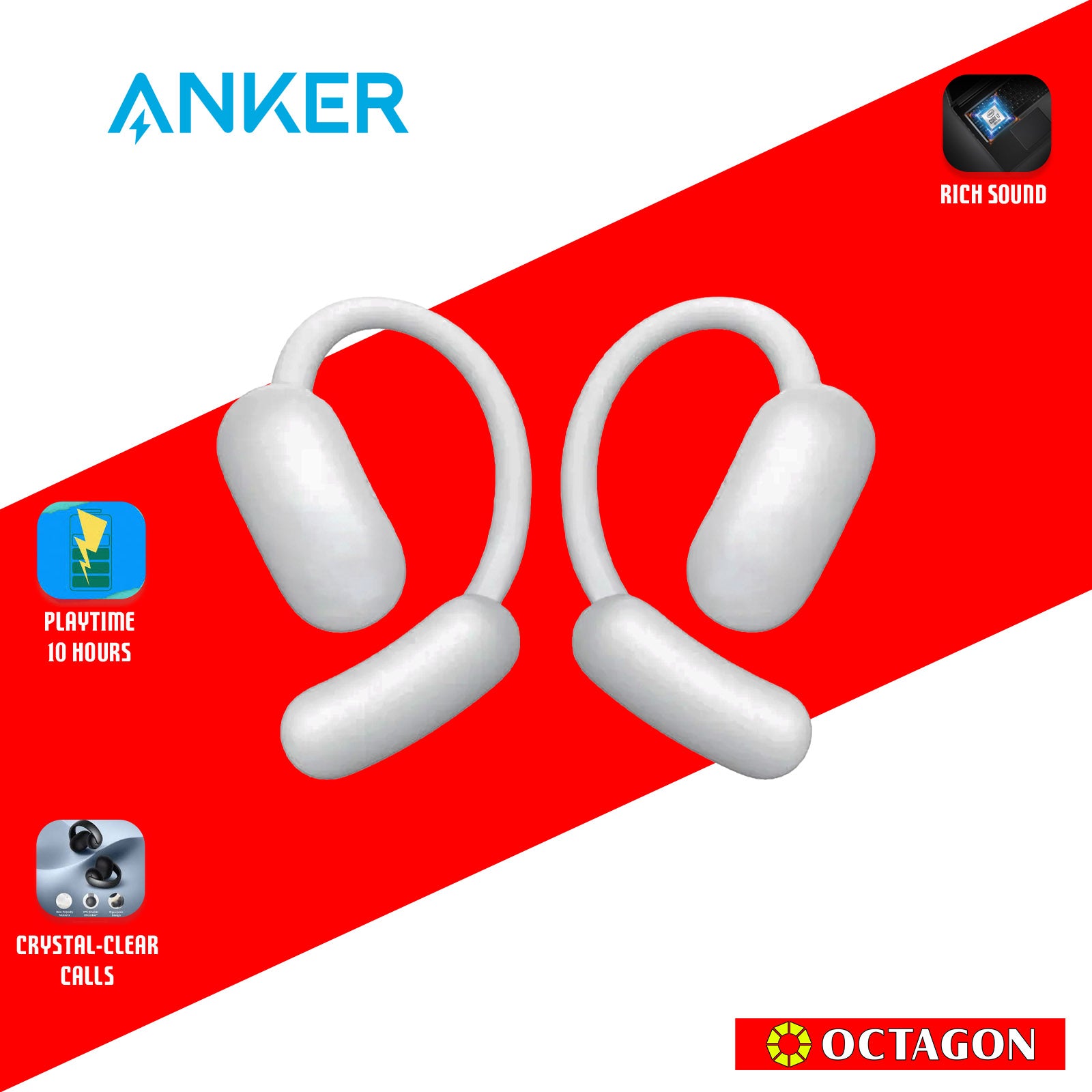 ANKER A3874H21 AEROFIT 2 WHITE EARBUDS SOUNDCORE