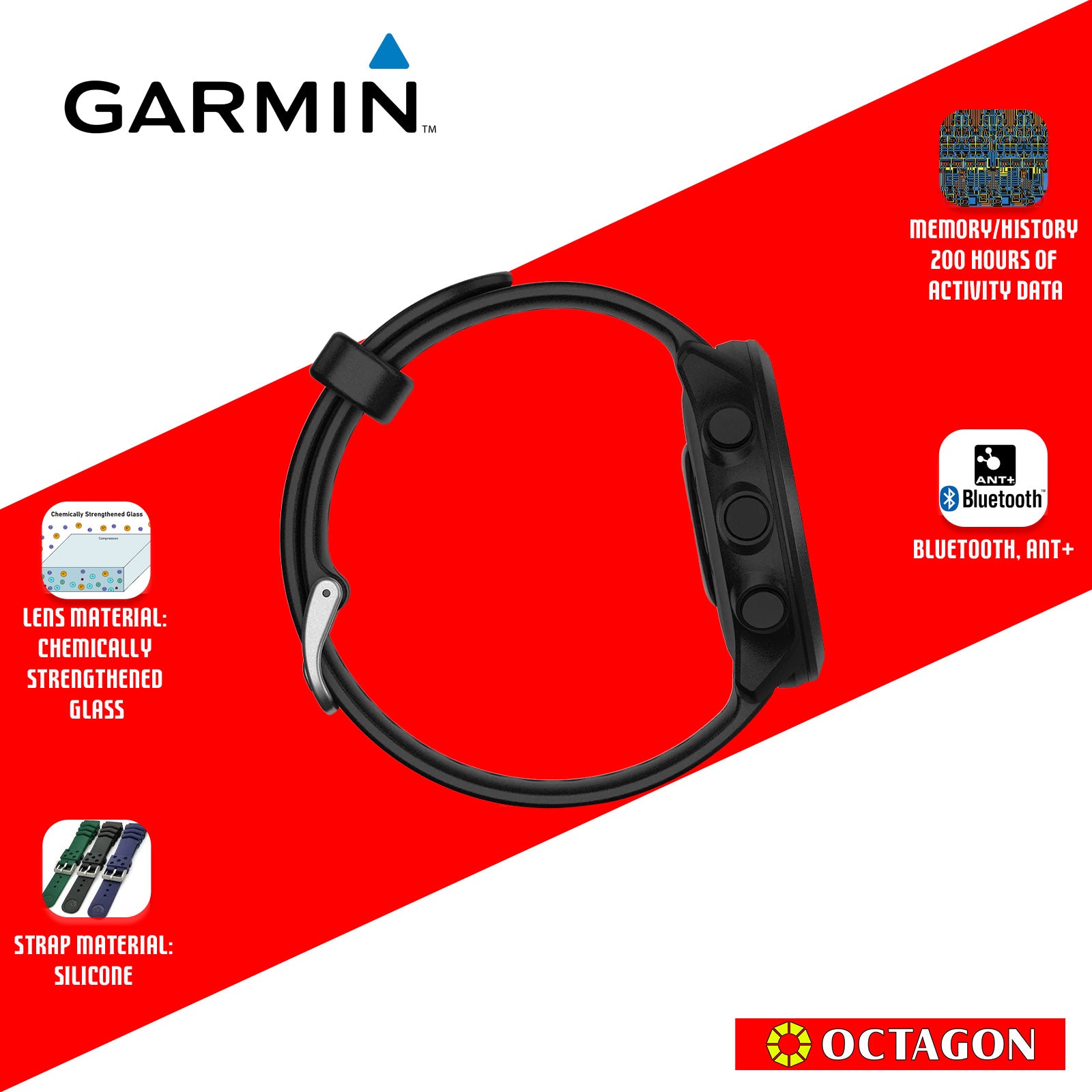 GARMIN FORERUNNER 55 GPS KOR/SEA BLACK SMARTWATCH GPS