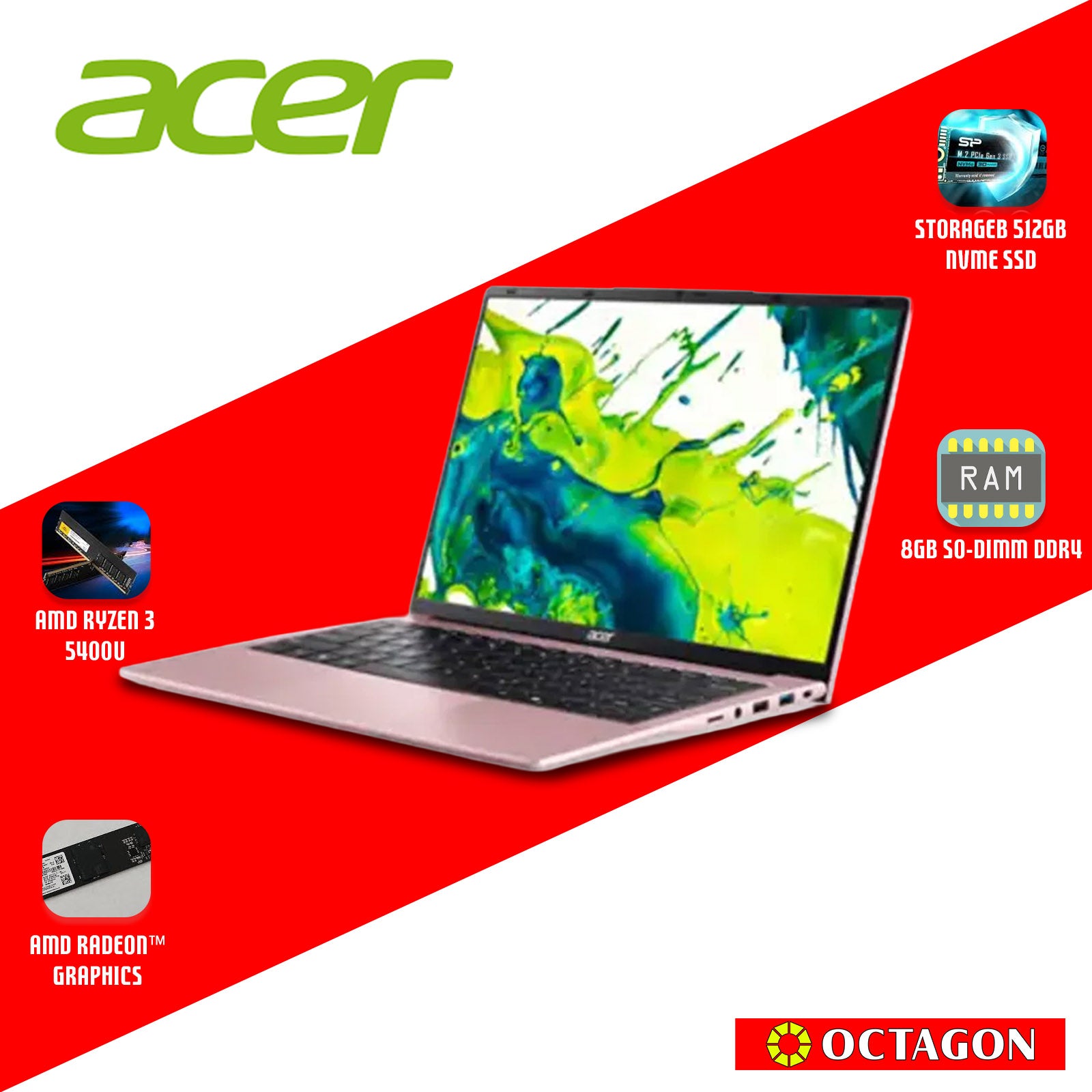 ACER ASPIRE LITE AL14-45P-R9UE/ RYZEN 3 5400U/ 8GB/ 512GB SSD/ 14 IPS WUXGA/ WIN 11