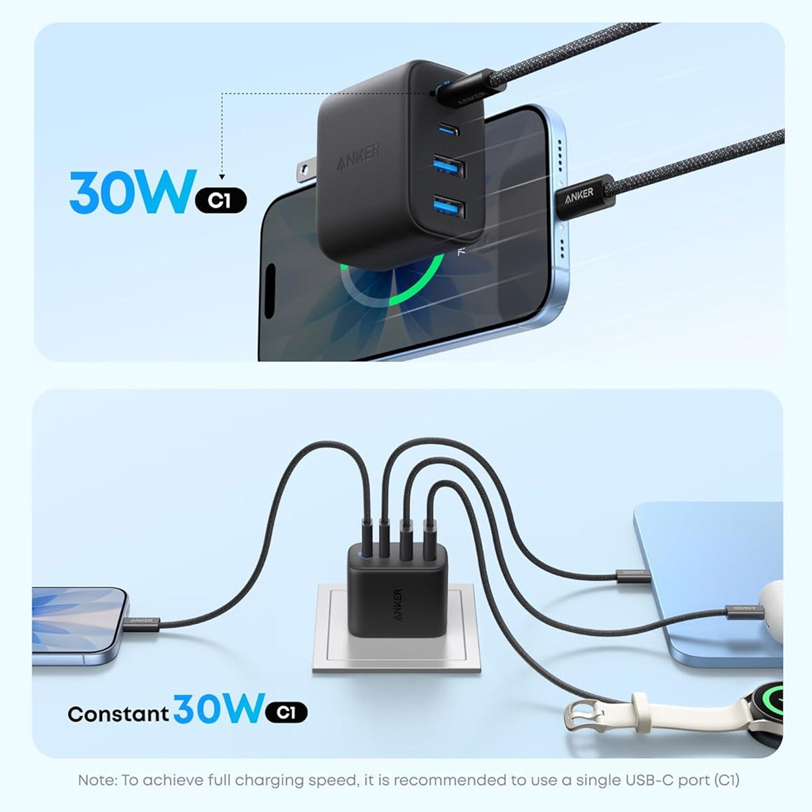 ANKER A121EJ11 ZOLO BLACK 50W 2A2C CHARGER