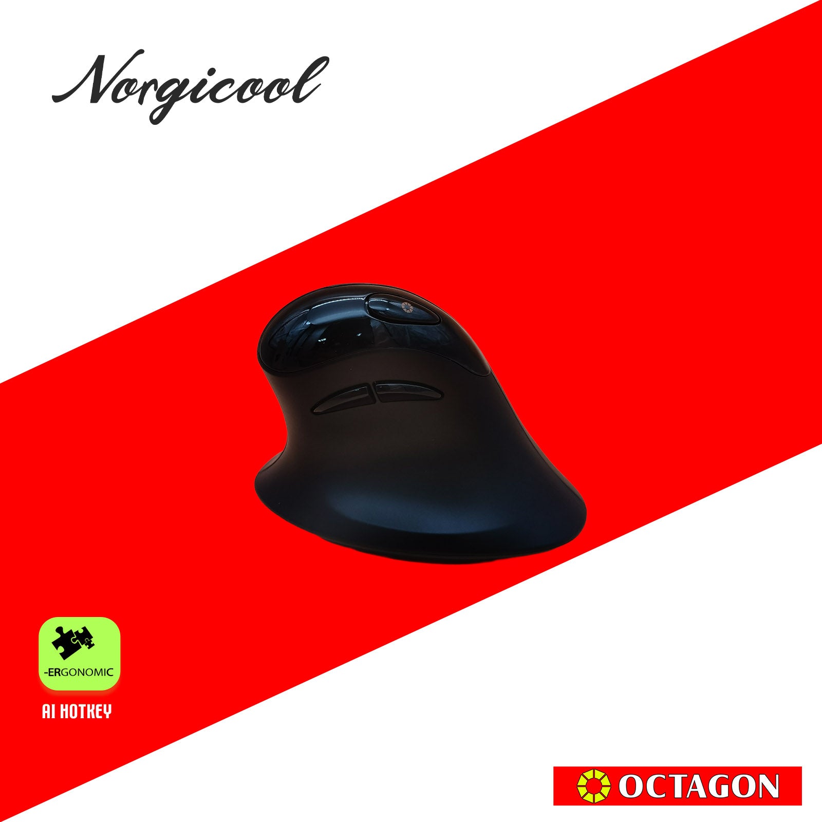 NORGICOOL NVM03I BLACK VERTICAL WL MOUSE