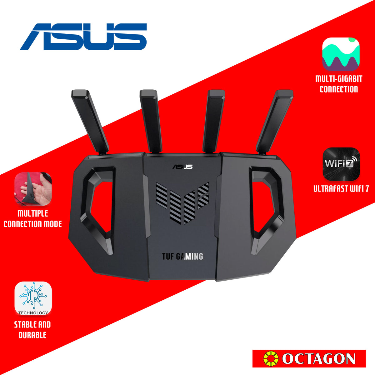 Octagon Router ASUS TUF GAMING BE3600 DUAL BAND WIFI 7 GAMING ROUTER – Octagon ...
