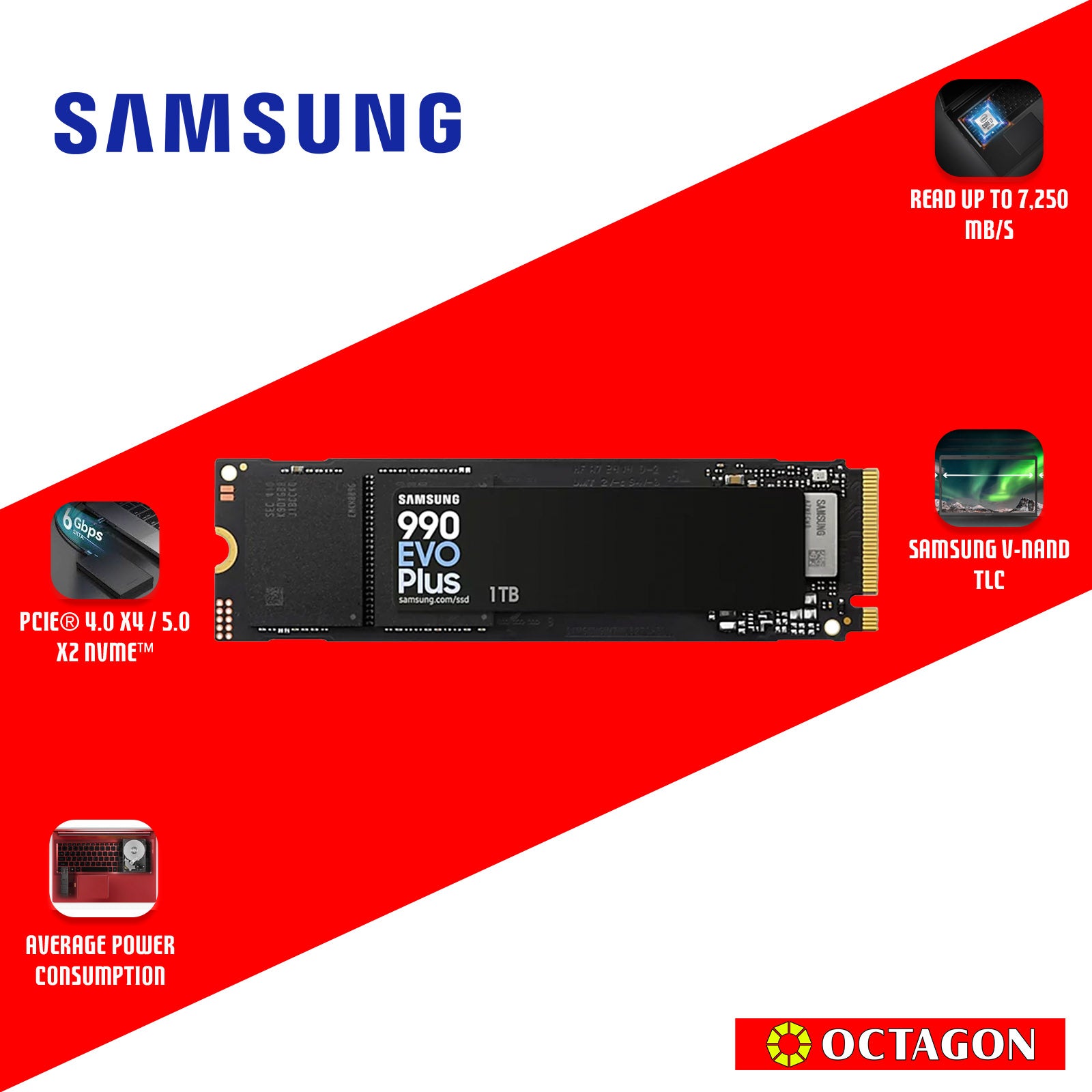SAMSUNG SSD 1TB 990 EVO PLUS NVME M.2