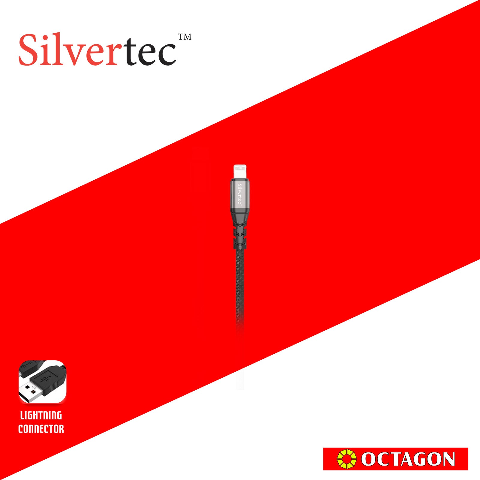 SILVERTEC STK-CL120-BK USB-C 60W TO LIGHTNING CABLE 1.2M BLACK (MFI)