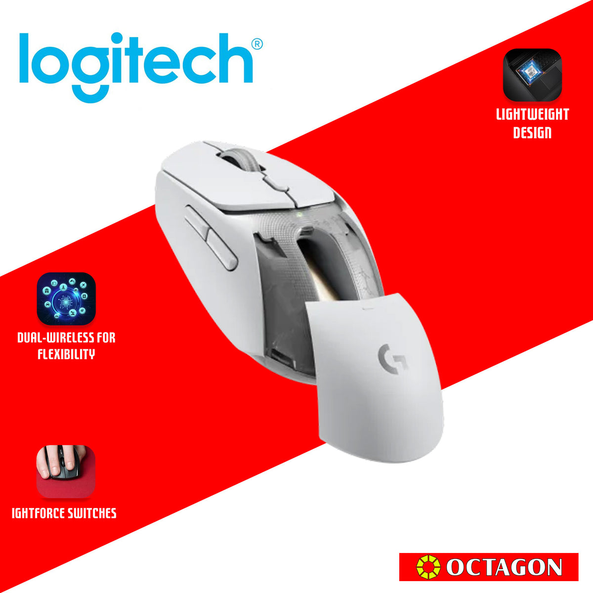 LOGITECH G309 WHITE LIGHTSPEED WIRELESS GAMING MOUSE
