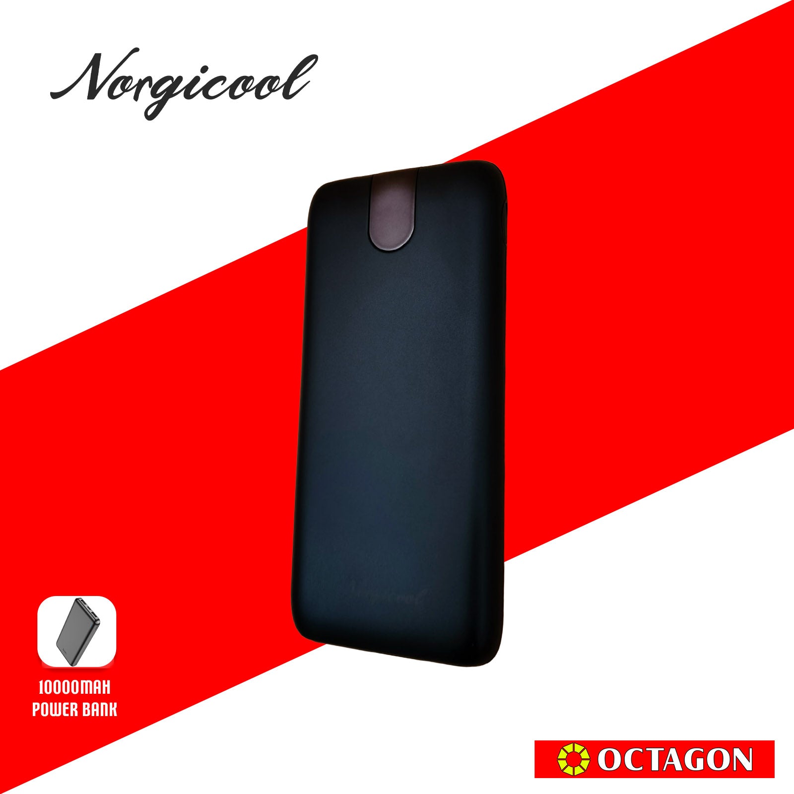 NORGICOOL NP026-BK PD20W 10000MAH W/ TYPE C AND LIGHTNING POWER BANK BLACK
