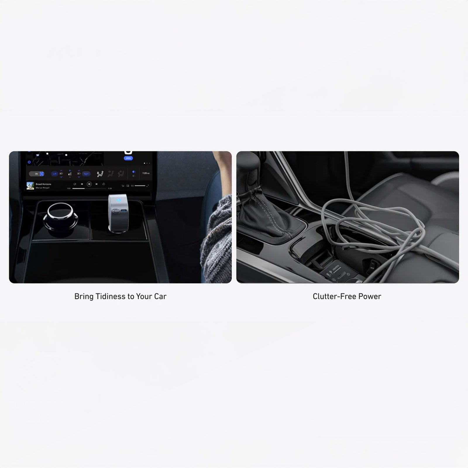 ANKER A2738HA2 NANO CAR CHARGER GRAY 75W USB-C PORT, BUILT-IN RETRACTABLE USB-C CABLE