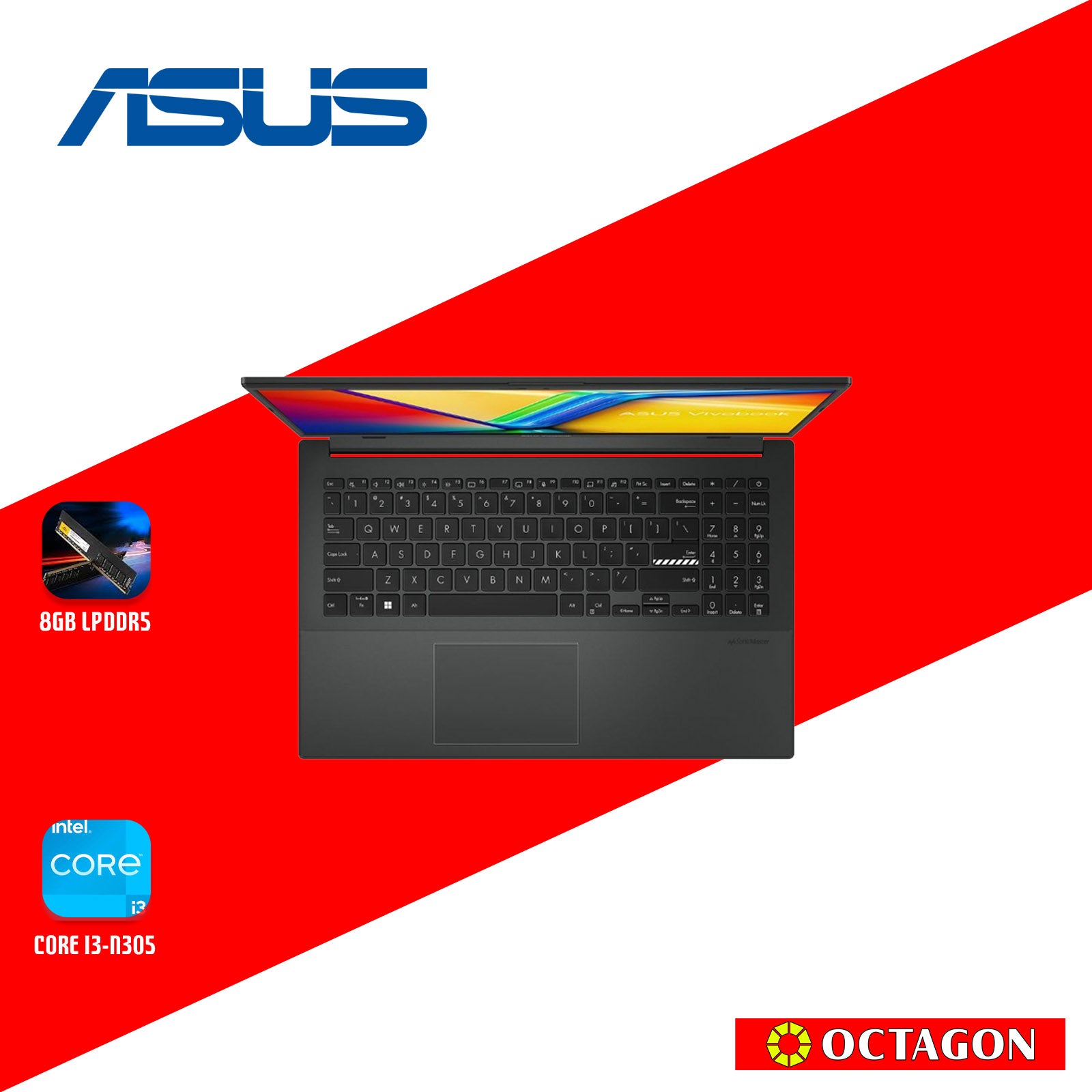 ASUS E1504GA-NJ651WSM/ CORE I3-N305/ 8GB/ 512GB SSD/ 15.6 FHD/ WIN 11/ OFFICE HOME 2024 + M365/ BLK