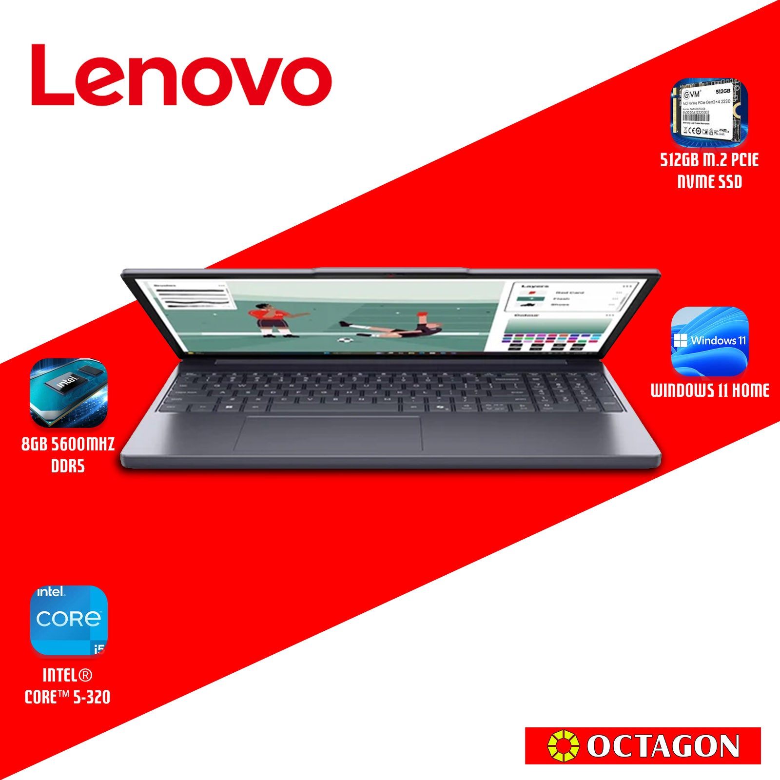 LENOVO IPS3-15 (83RR004XPH)/ CORE 5 320/ 8GB/ 512GB SSD/ 15.3 WUXGA/ WIN 11