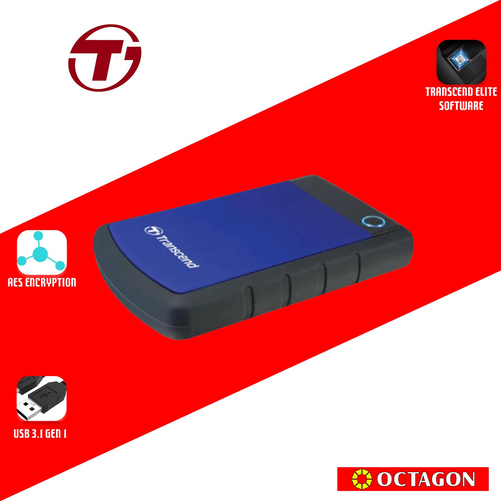 TRANSCEND STOREJET 25H3B 1TB BLUE