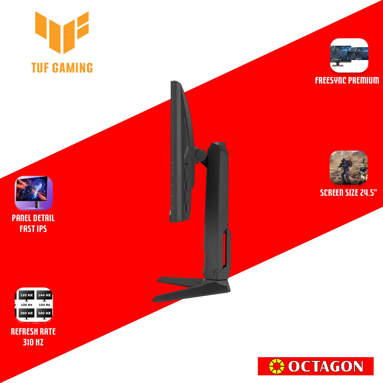ASUS TUF VG259QMRL5A 24.5" FHD IPS 310HZ 0.3MS GAMING MONITOR