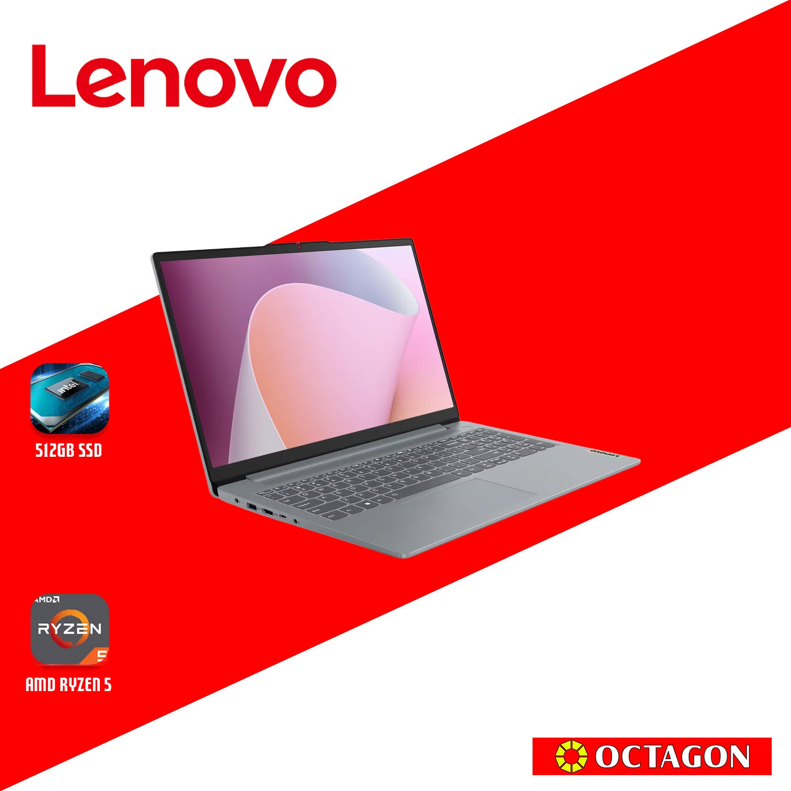 LENOVO IP S3-15 (82XM00R2PH)/ RYZEN 5 5625U/ 8GB/ 512GB SSD/ 15.6 FHD/ WIN 11/ OFFICE HOME 2024
